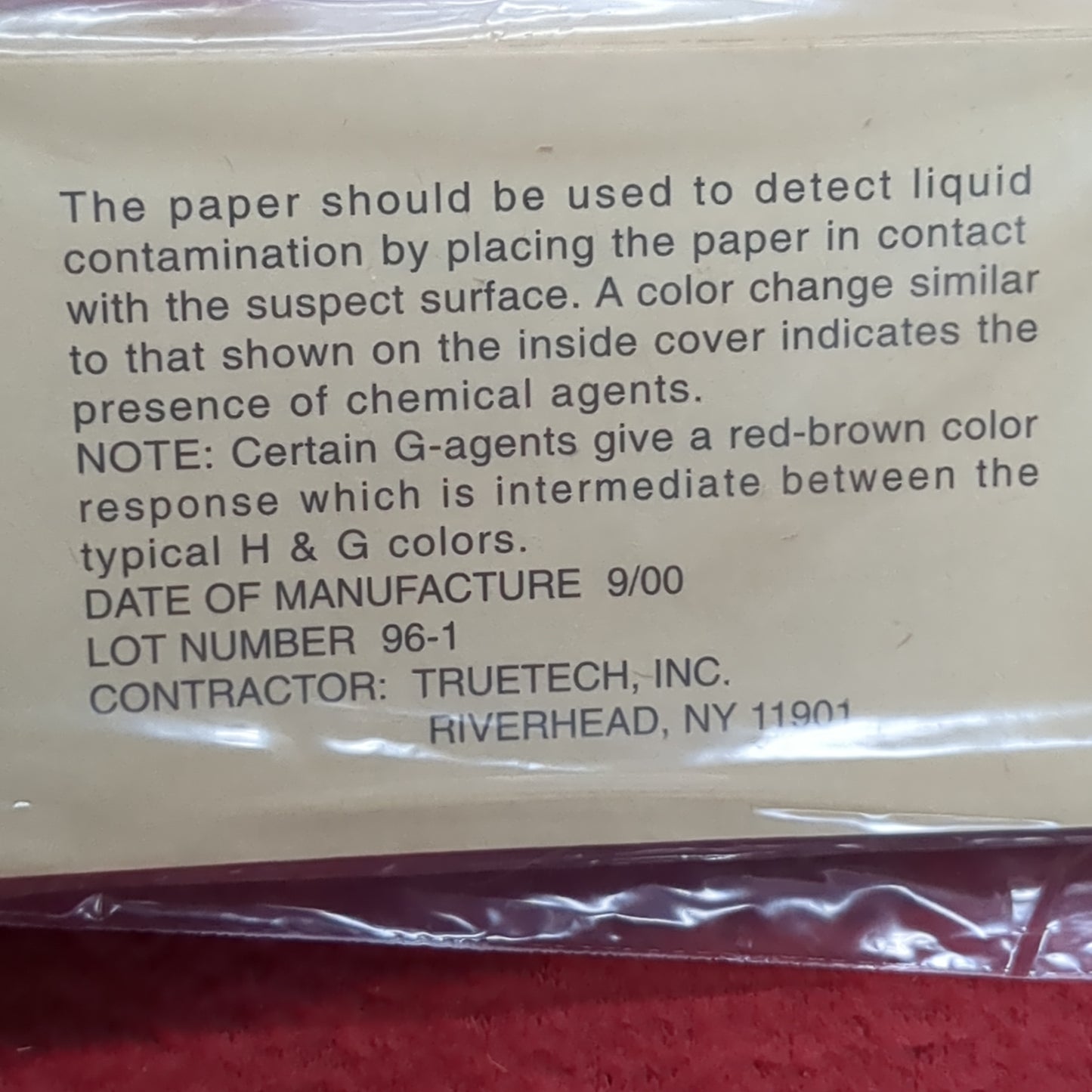 LOT of 2 -- US Army Chemical Agent Detector Paper VGH ABV-M8 Book of 25 (11cc ca12-11)