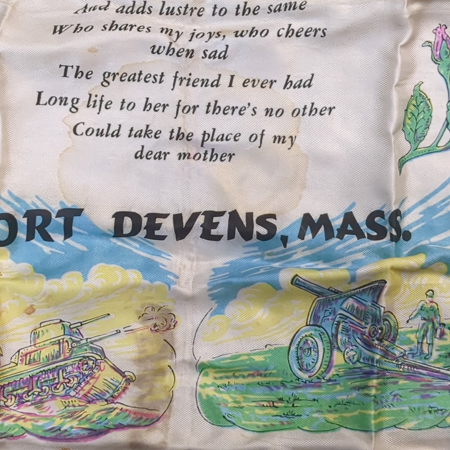 Vintage US Army "Mother" Sweetheart Pillow Case (11cc- ca12-C81)