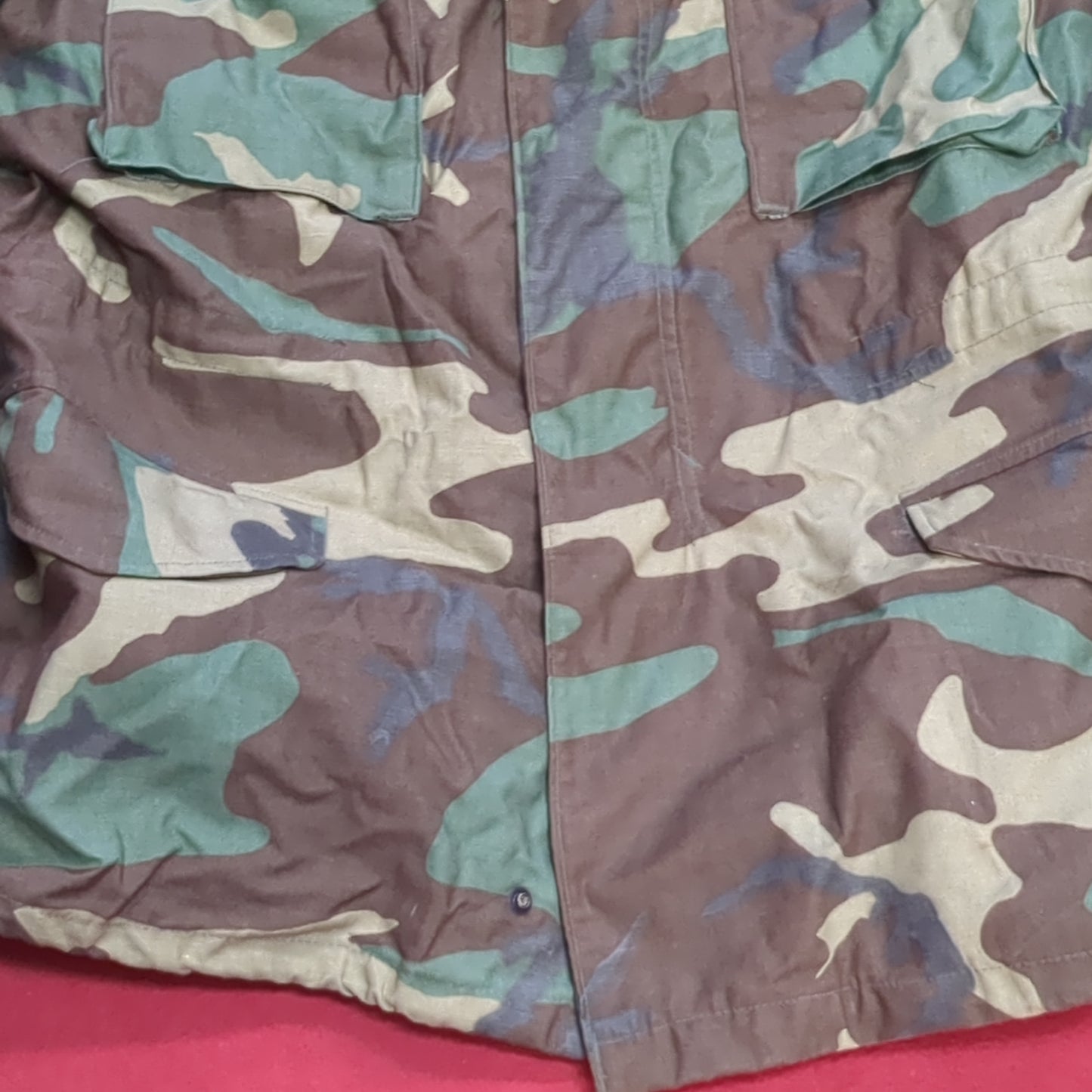 Vintage US Army BDU Woodland MEDIUM LONG Cold Weather Field Jacket (01n dc01-3)