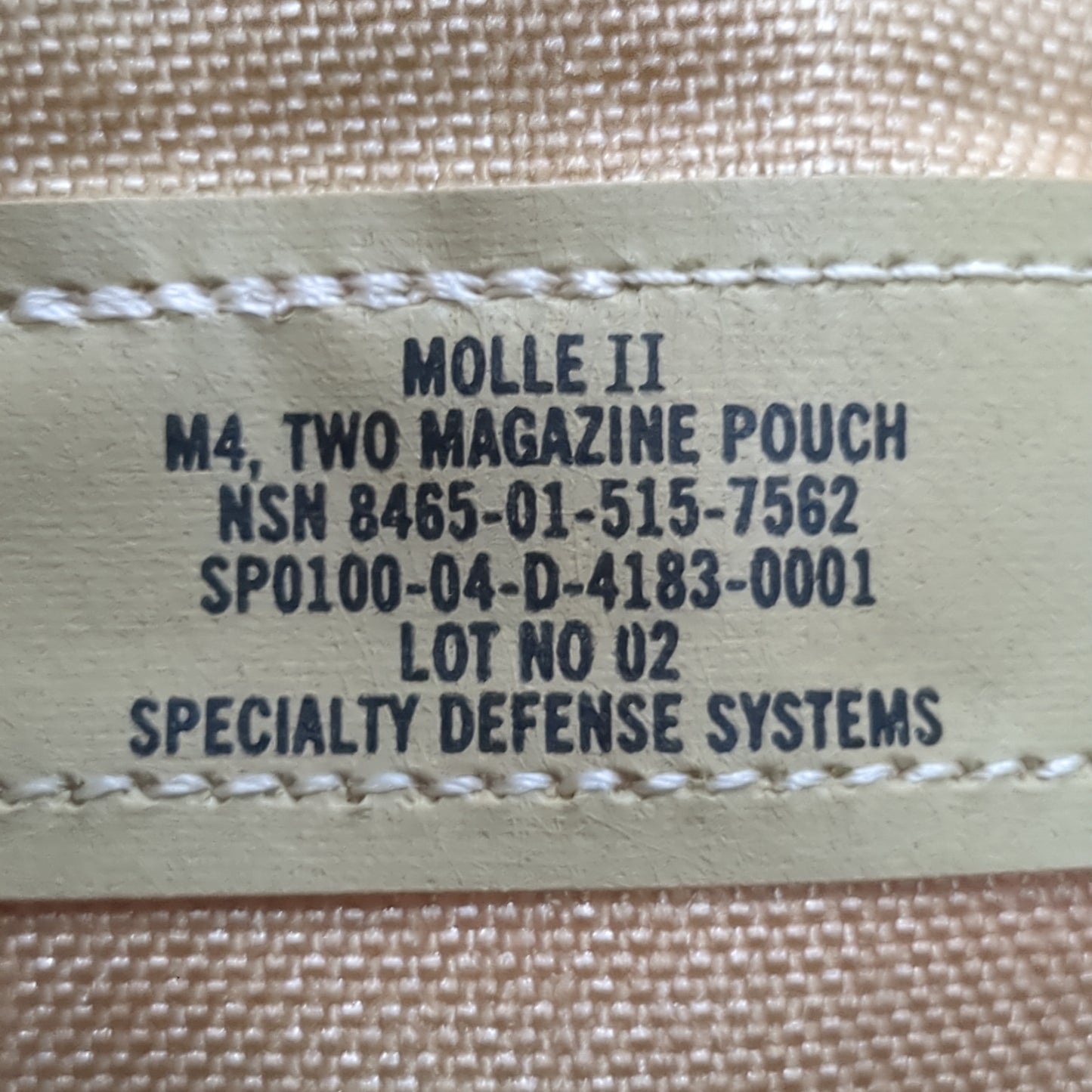 NOS *Lot of 2* US Army Specialty Defense Systems Double 2 Mag Pouchs DCU Molle II Excellent (17s- (ab08-AUG387)