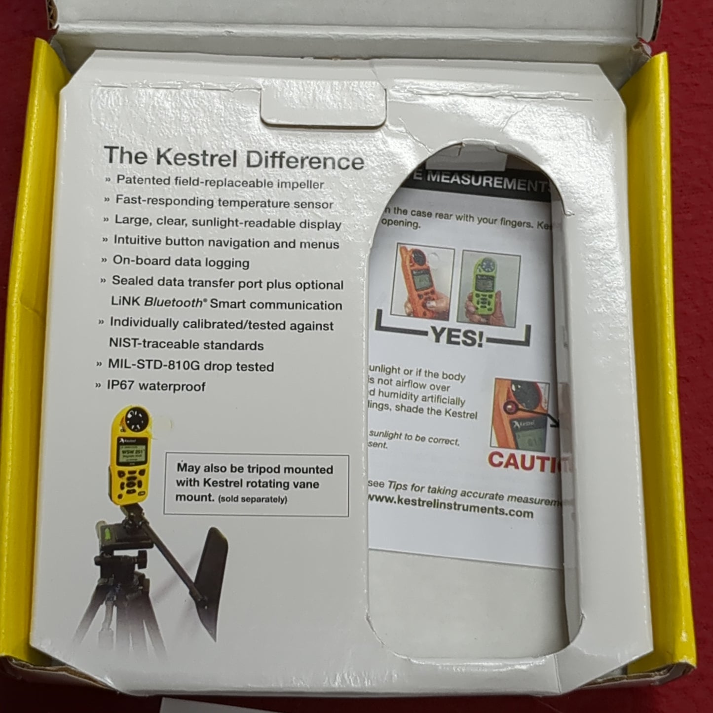 NOS Kestrel 5500 Rugged Weather Meter Tan Excellent In Box Complete (bar ac04-AUG390)