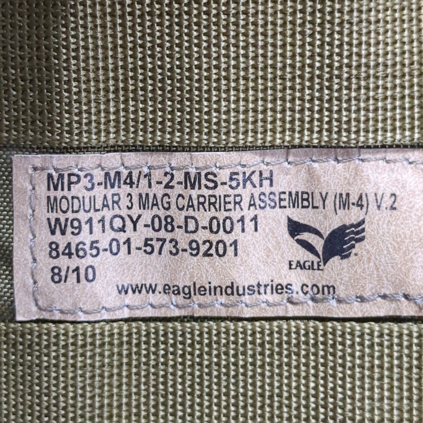 EAGLE INDUSTRIES Modular 3 Mag Carrier Assembly Coyote Molle Shingle V.2 Excellent Condition (DC10-17o8)