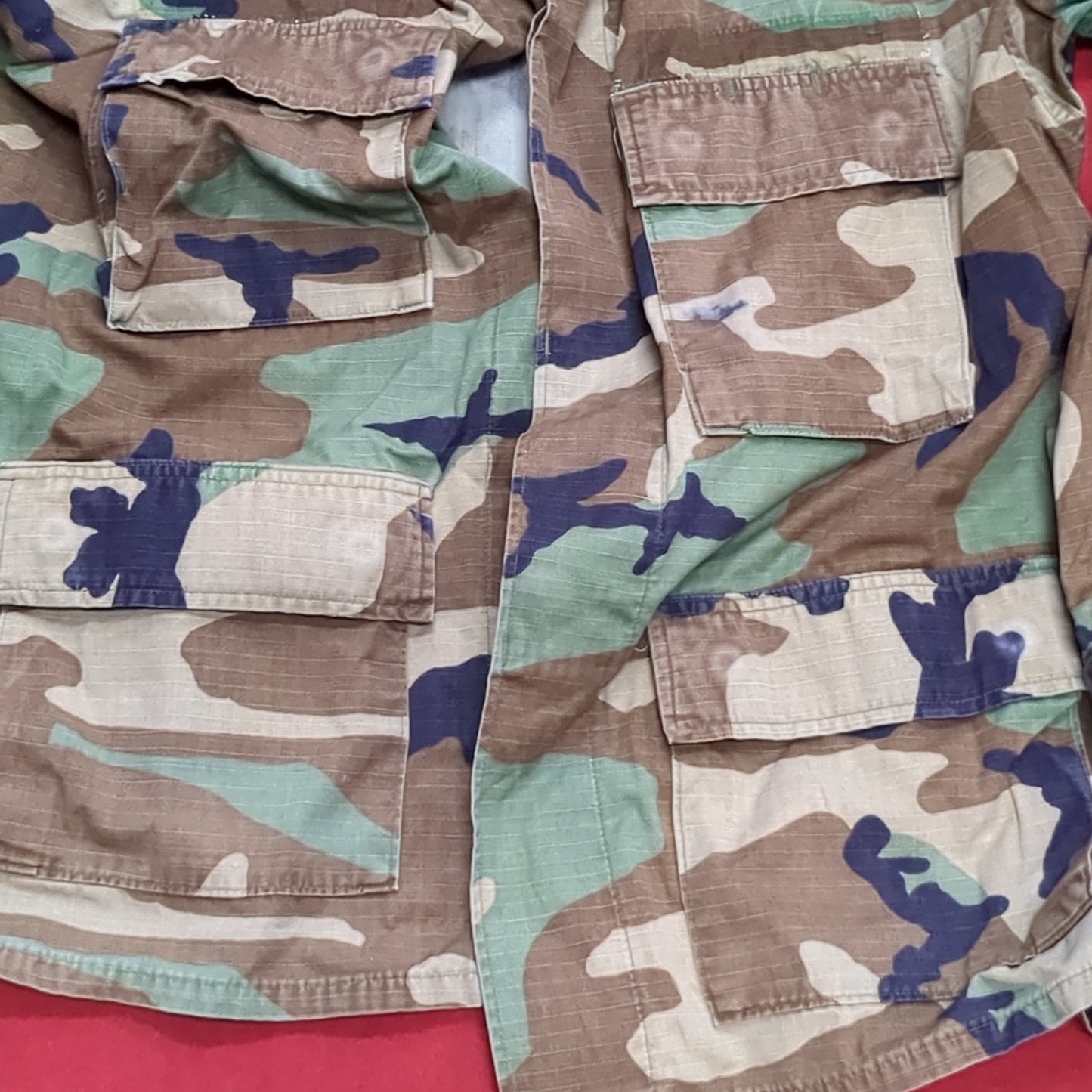 US Army MEDIUM SHORT Uniform Top BDU WOODLAND Pattern Good Condition (14o db4-35)