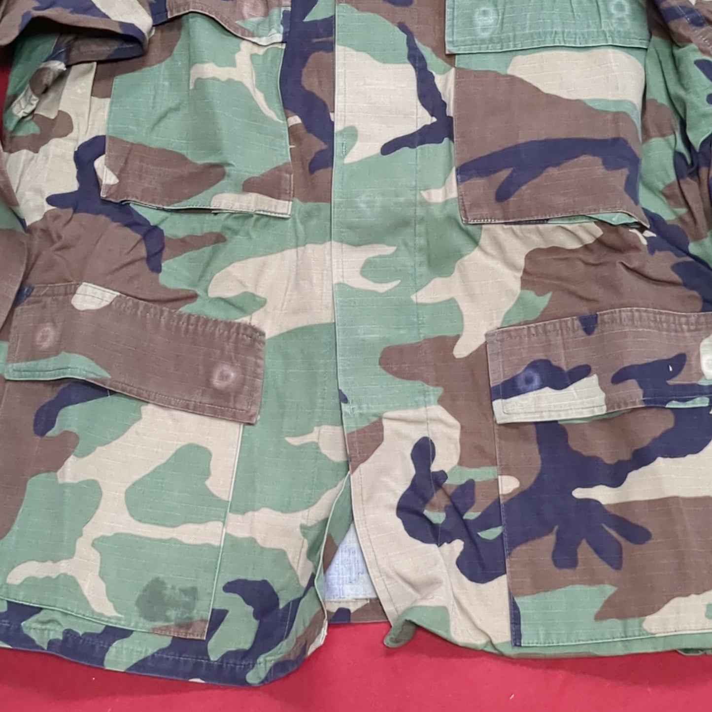 US Army MEDIUM SHORT Uniform Top BDU WOODLAND Pattern Good Condition (14o db4-37)