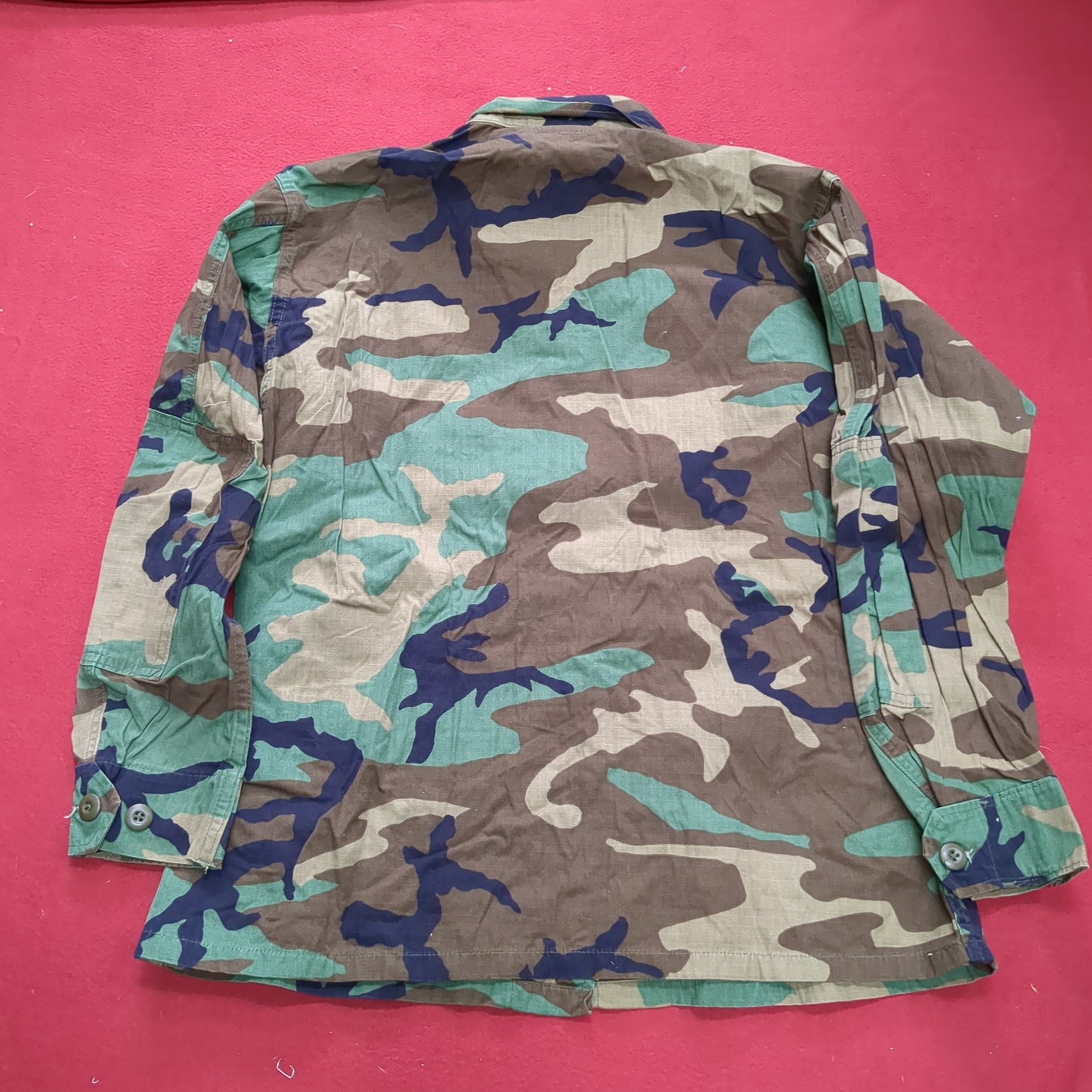 US Army MEDIUM SHORT Uniform Top BDU WOODLAND Pattern Good Condition (14o db4-25)