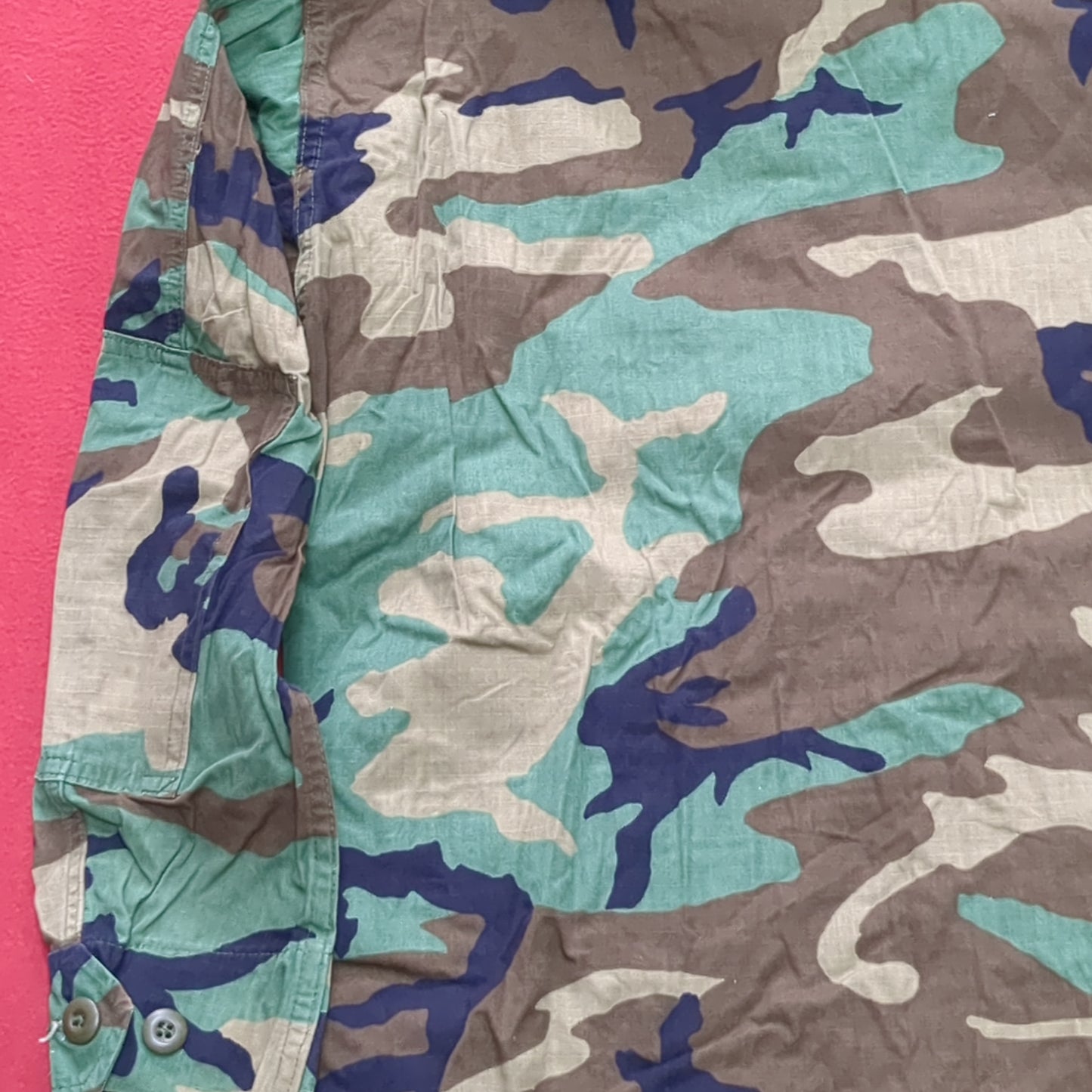 US Army MEDIUM SHORT Uniform Top BDU WOODLAND Pattern Good Condition (14o db4-25)