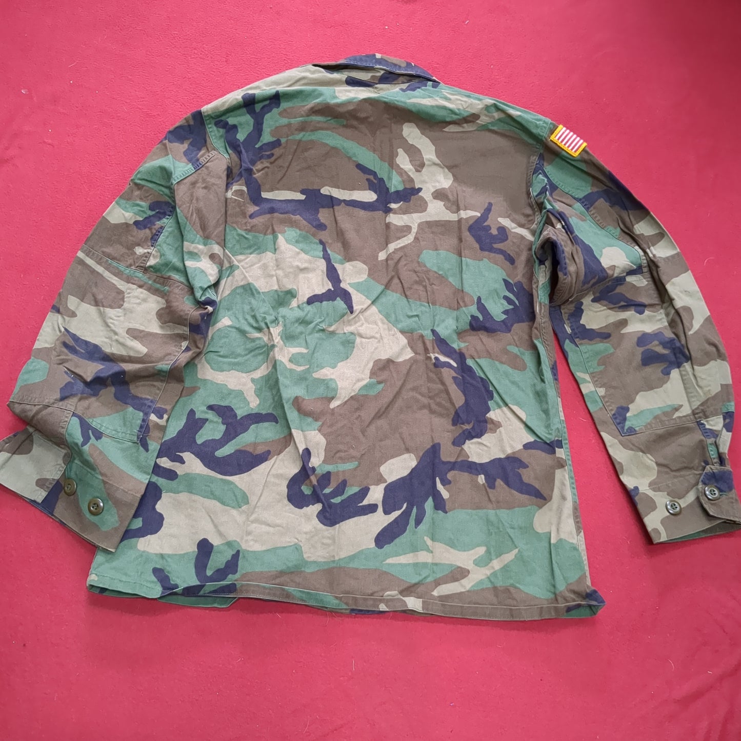 US Army MEDIUM SHORT Uniform Top BDU WOODLAND Pattern Good Condition (14o db4-29)