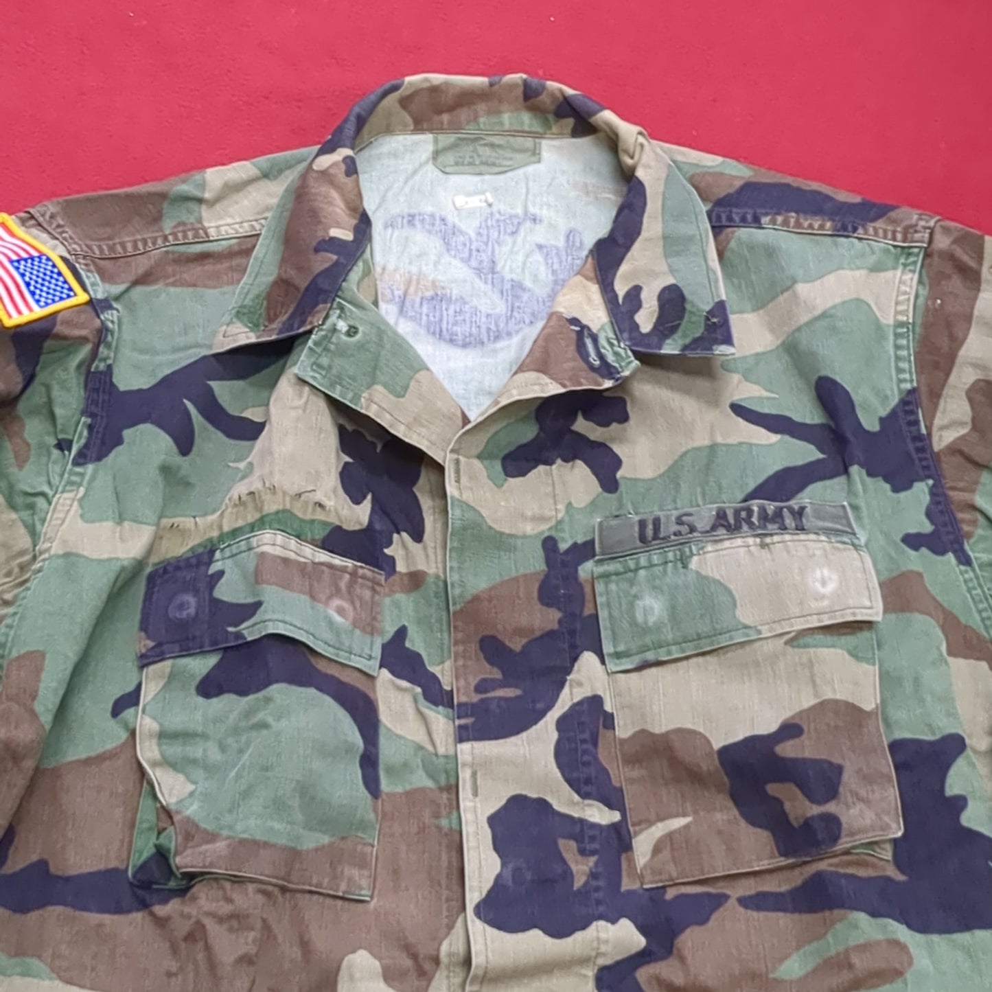 US Army LARGE REGULAR Uniform Top BDU WOODLAND Pattern (16o db09-2)