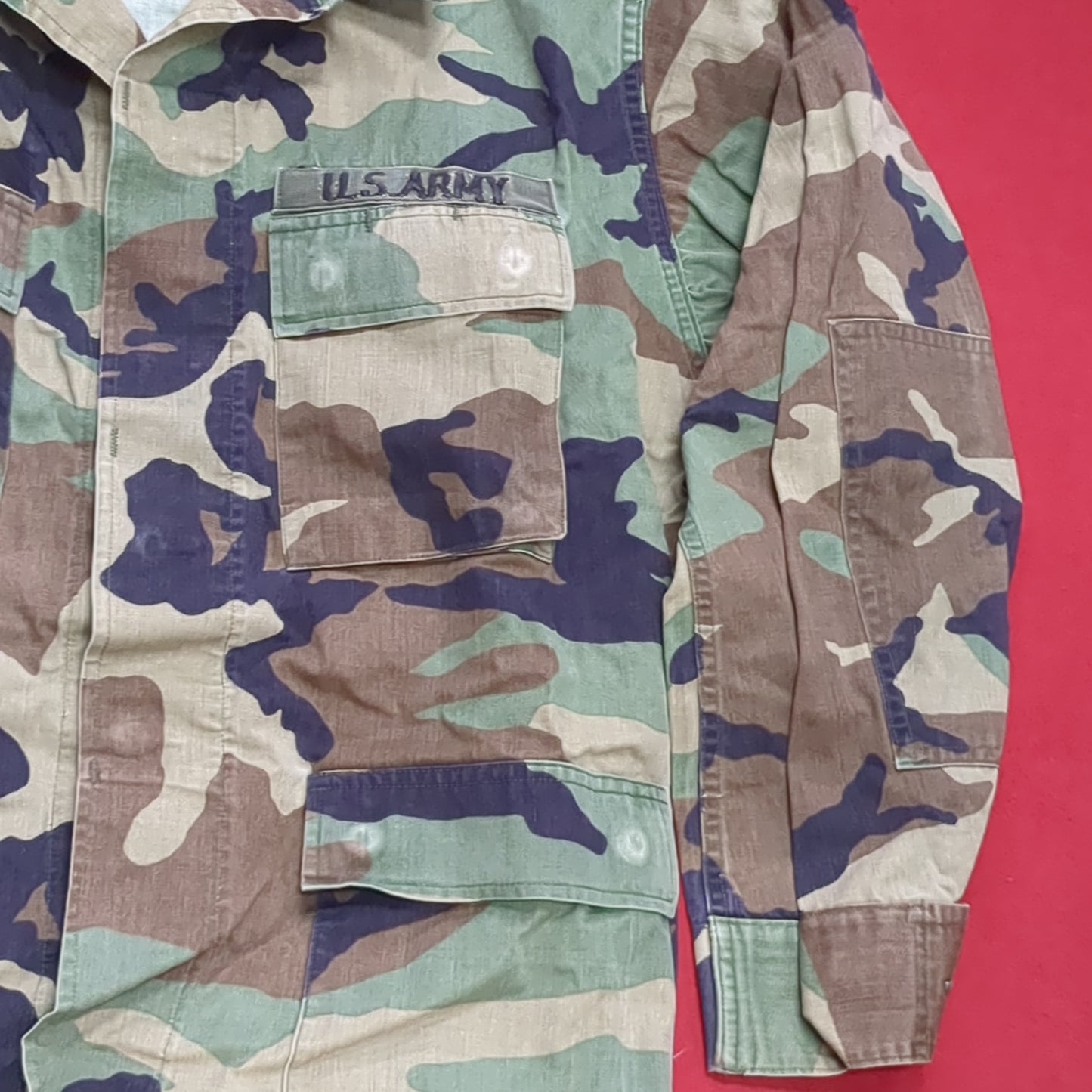 US Army LARGE REGULAR Uniform Top BDU WOODLAND Pattern (16o db09-2)