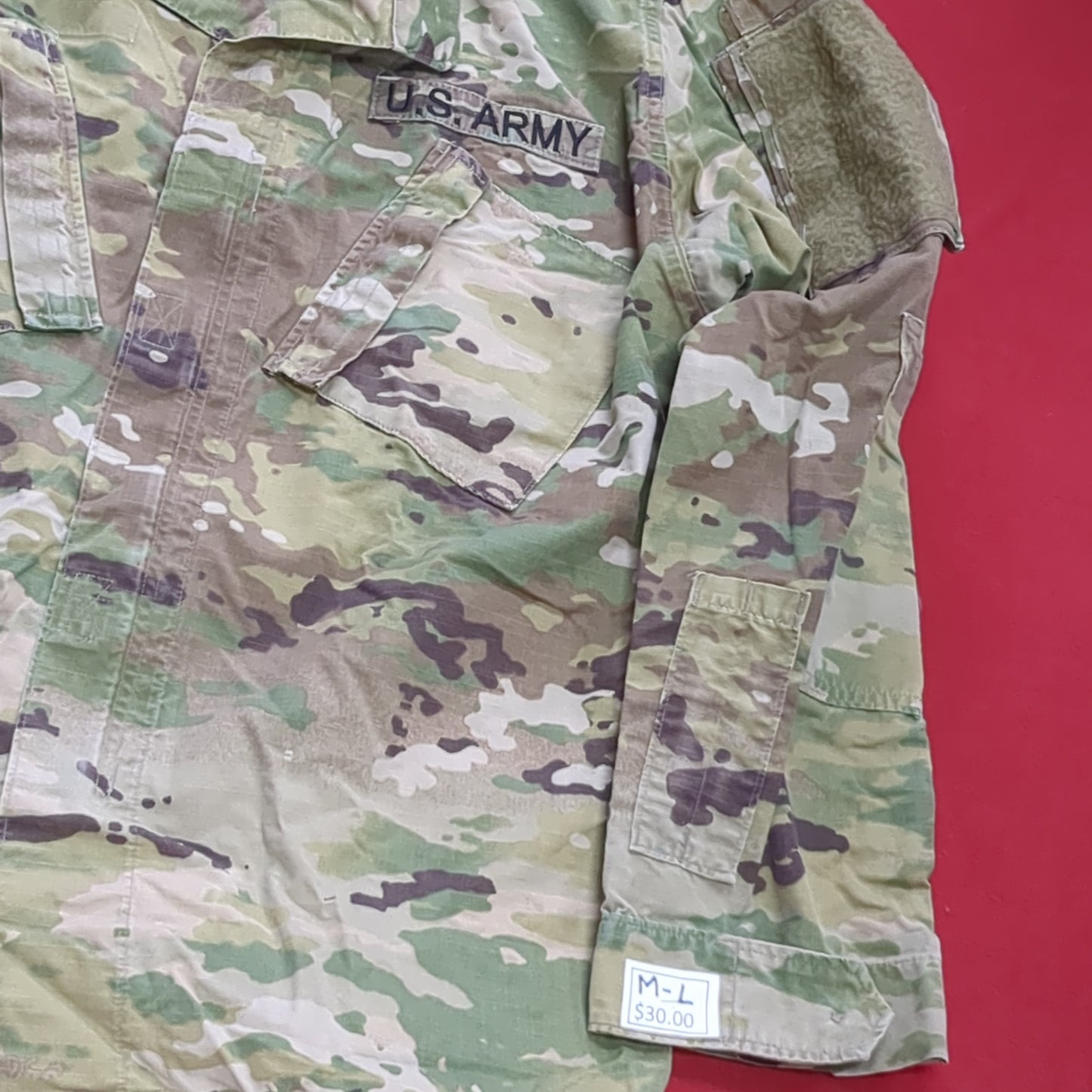 US Army MEDIUM LONG Uniform Top OCP Pattern Good Condition (18o db5-9)