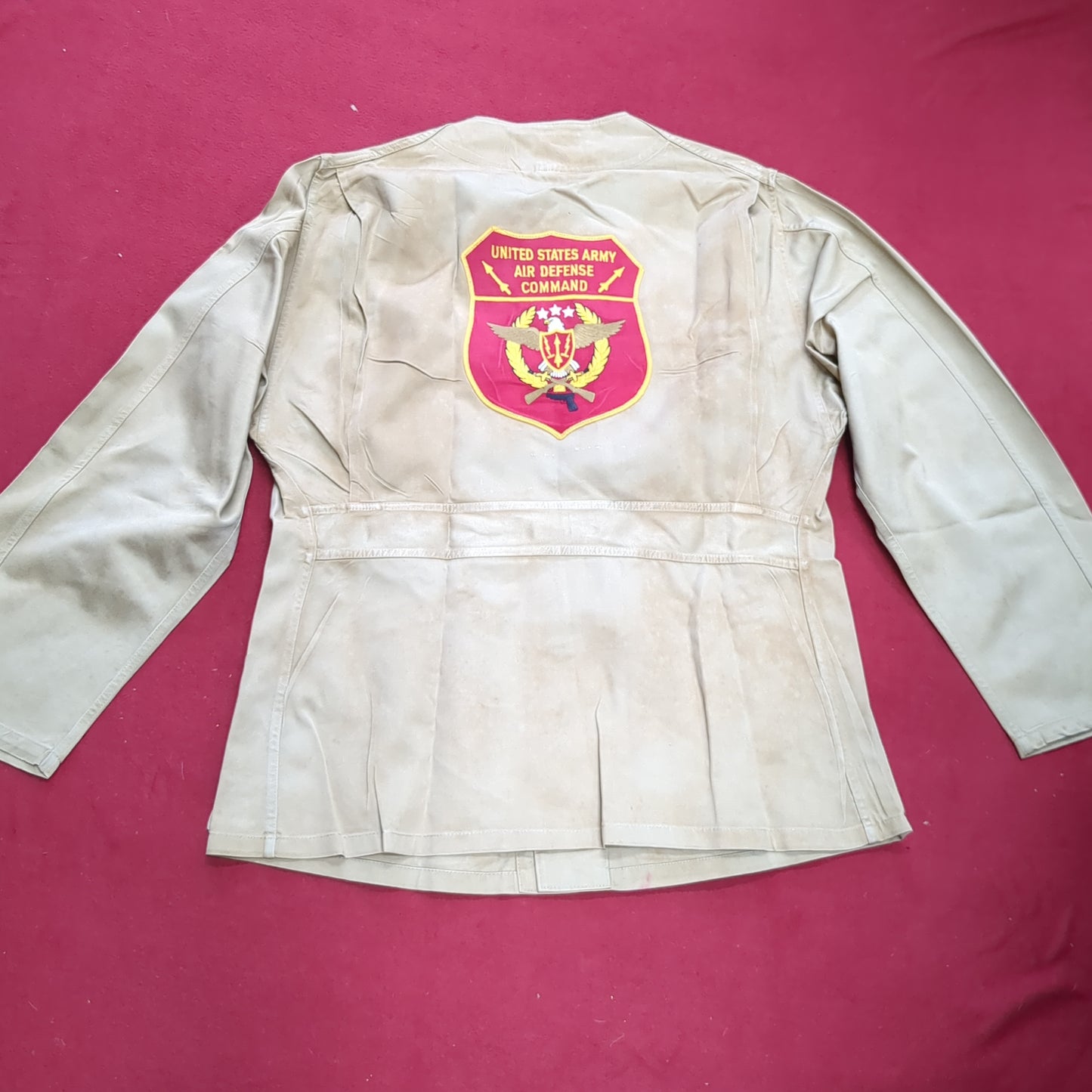 VINTAGE 1960s Sz 42 US Army 10-X AIR DEFENSE COMMAND Long-Sleeve Shirt Excellent Condition (28o da04-13)