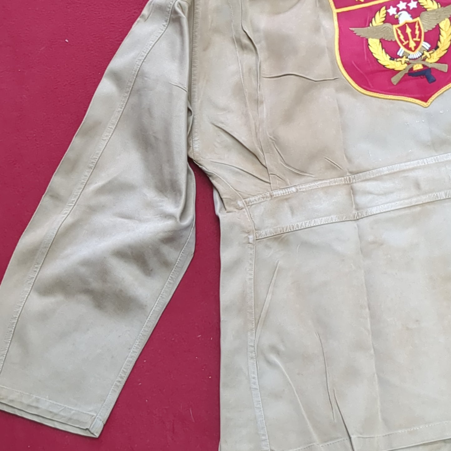 VINTAGE 1960s Sz 42 US Army 10-X AIR DEFENSE COMMAND Long-Sleeve Shirt Excellent Condition (28o da04-13)