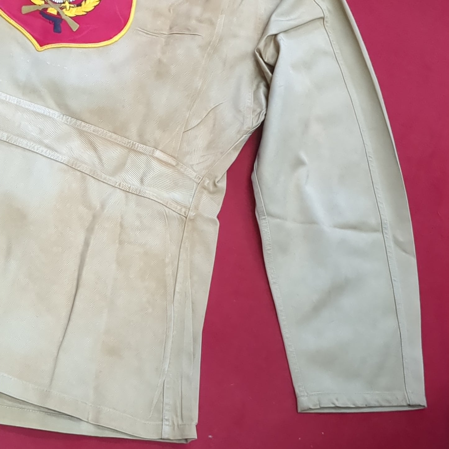 VINTAGE 1960s Sz 42 US Army 10-X AIR DEFENSE COMMAND Long-Sleeve Shirt Excellent Condition (28o da04-13)
