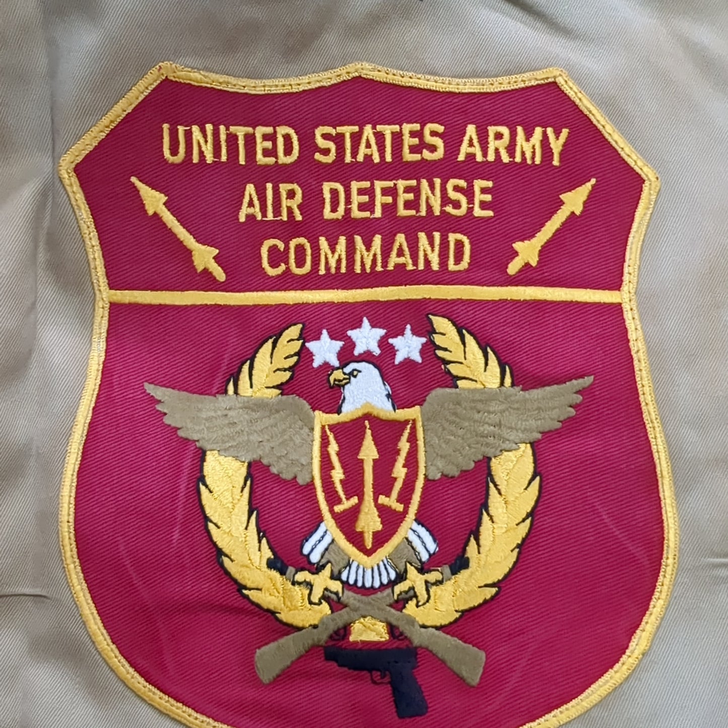 VINTAGE 1960s Sz 42 US Army 10-X AIR DEFENSE COMMAND Long-Sleeve Shirt Excellent Condition (28o da04-13)