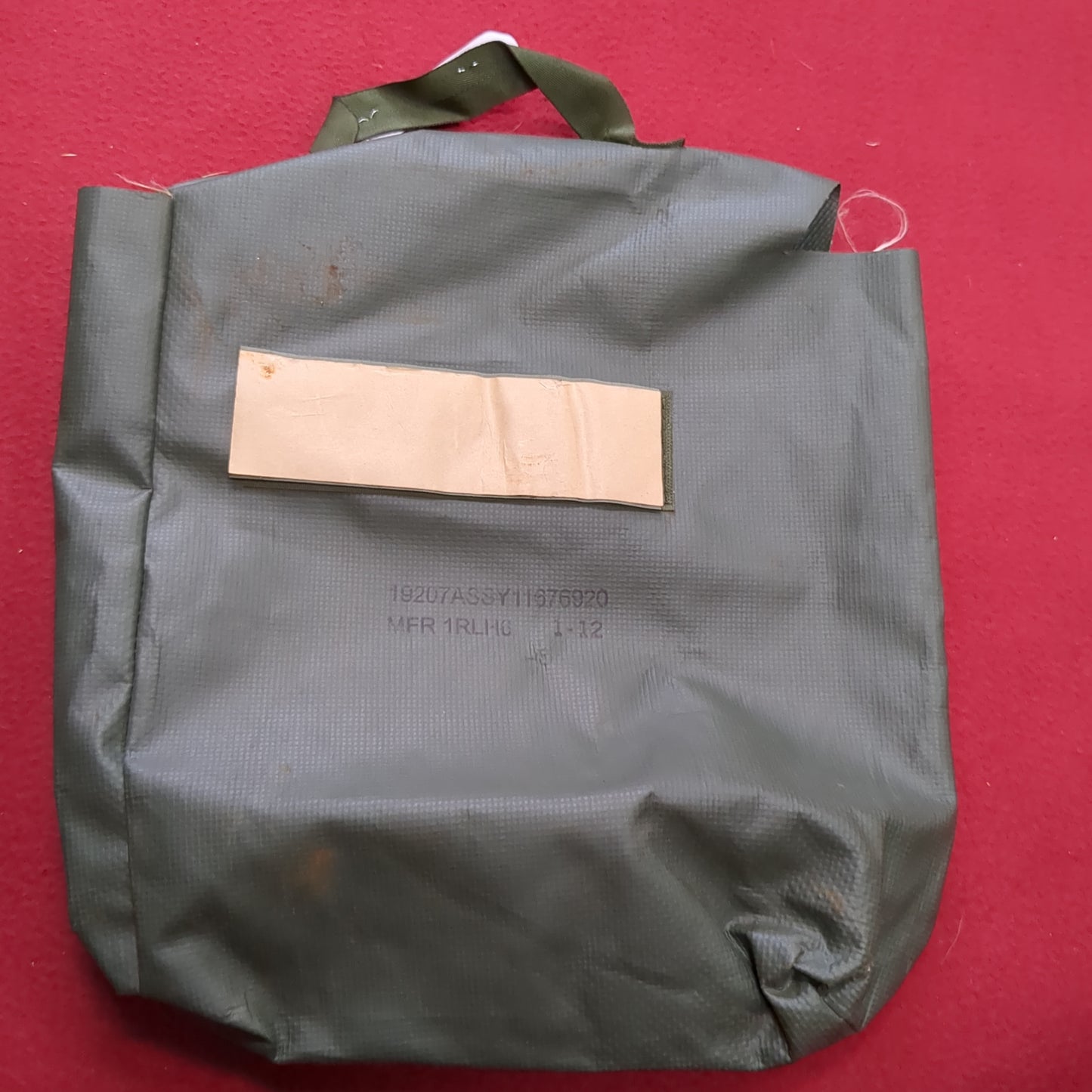 Vintage US Army Pamphlet Bag Assembly OD Vinyl Pouch 11676920 (25o- da03-MH278)