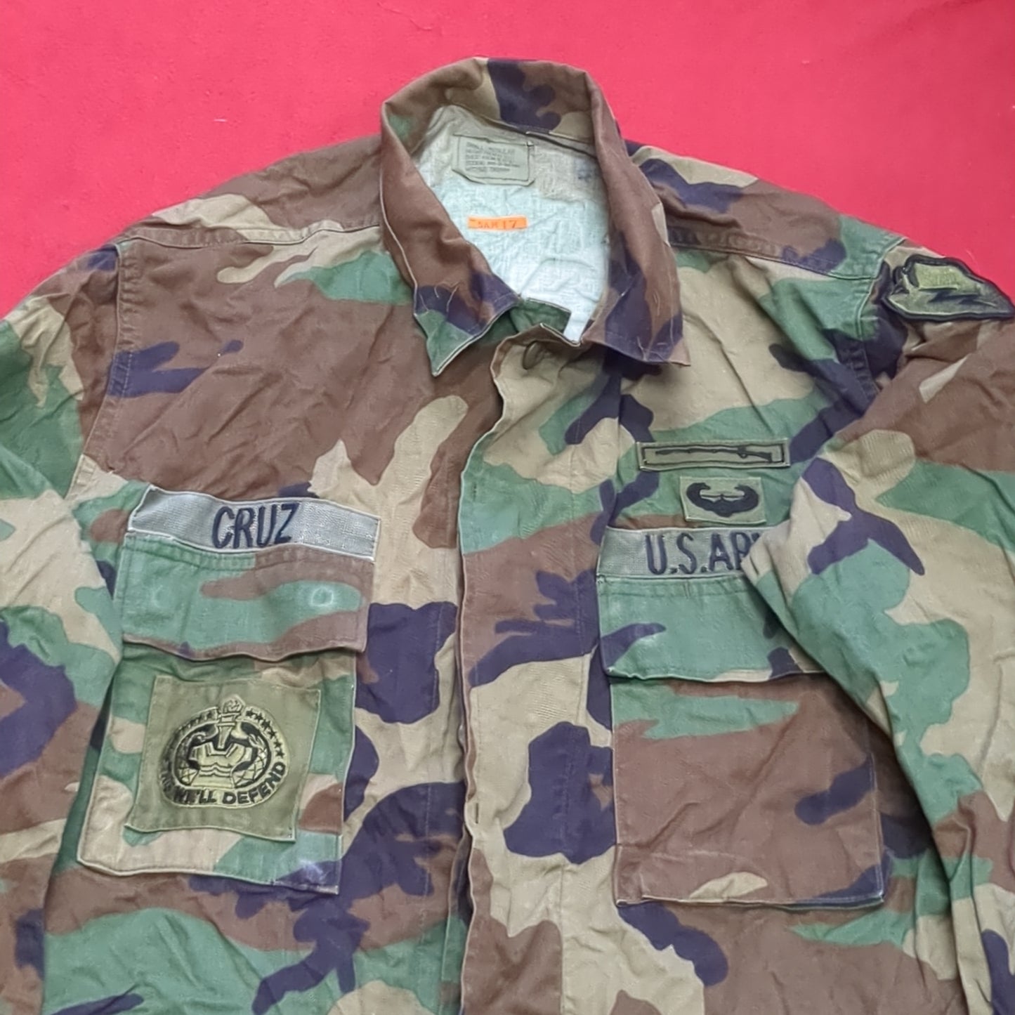 US Army Small Regular BDU Woodland Hot Weather Top Jacket Good Condition (a03 DC01-M)