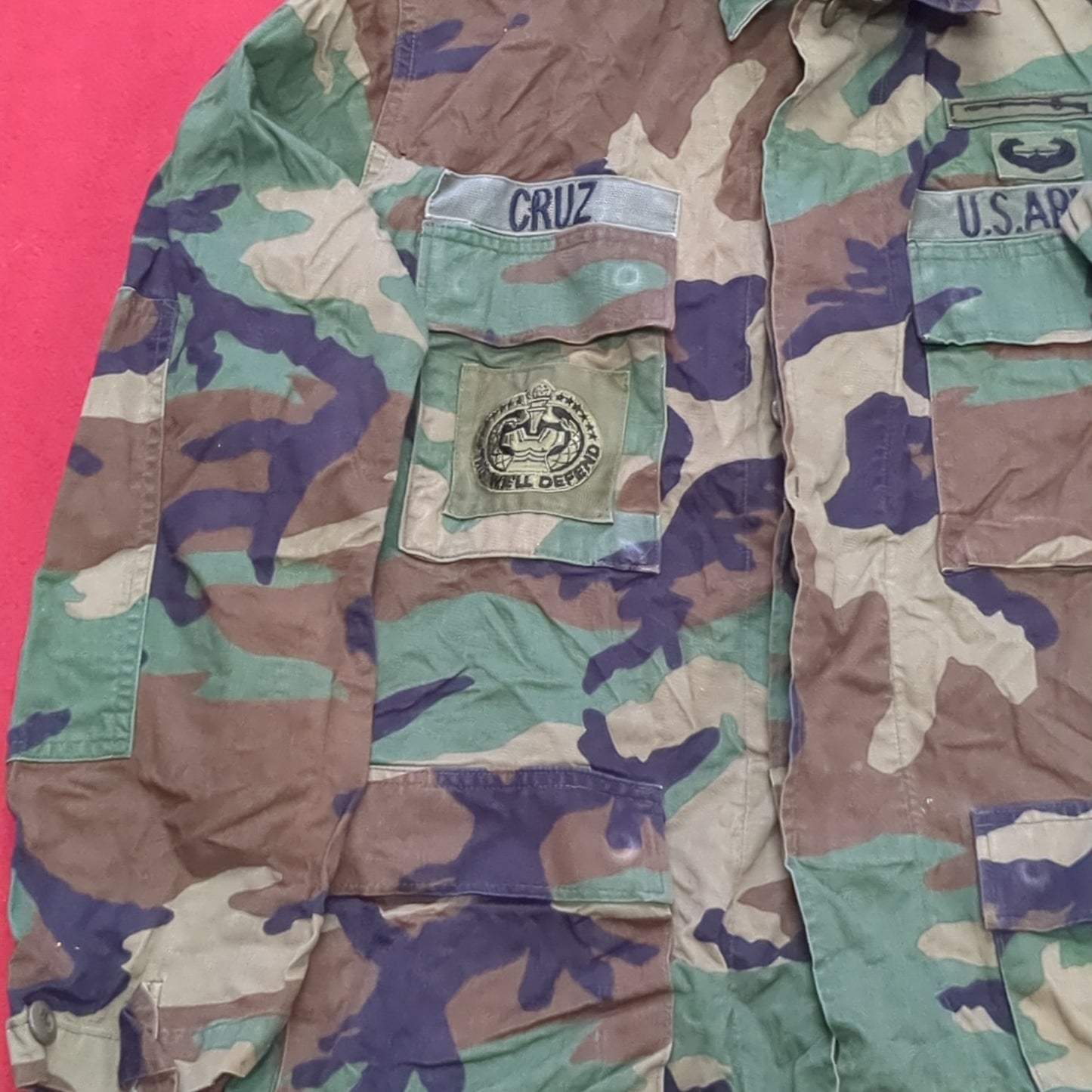 US Army Small Regular BDU Woodland Hot Weather Top Jacket Good Condition (a03 DC01-M)