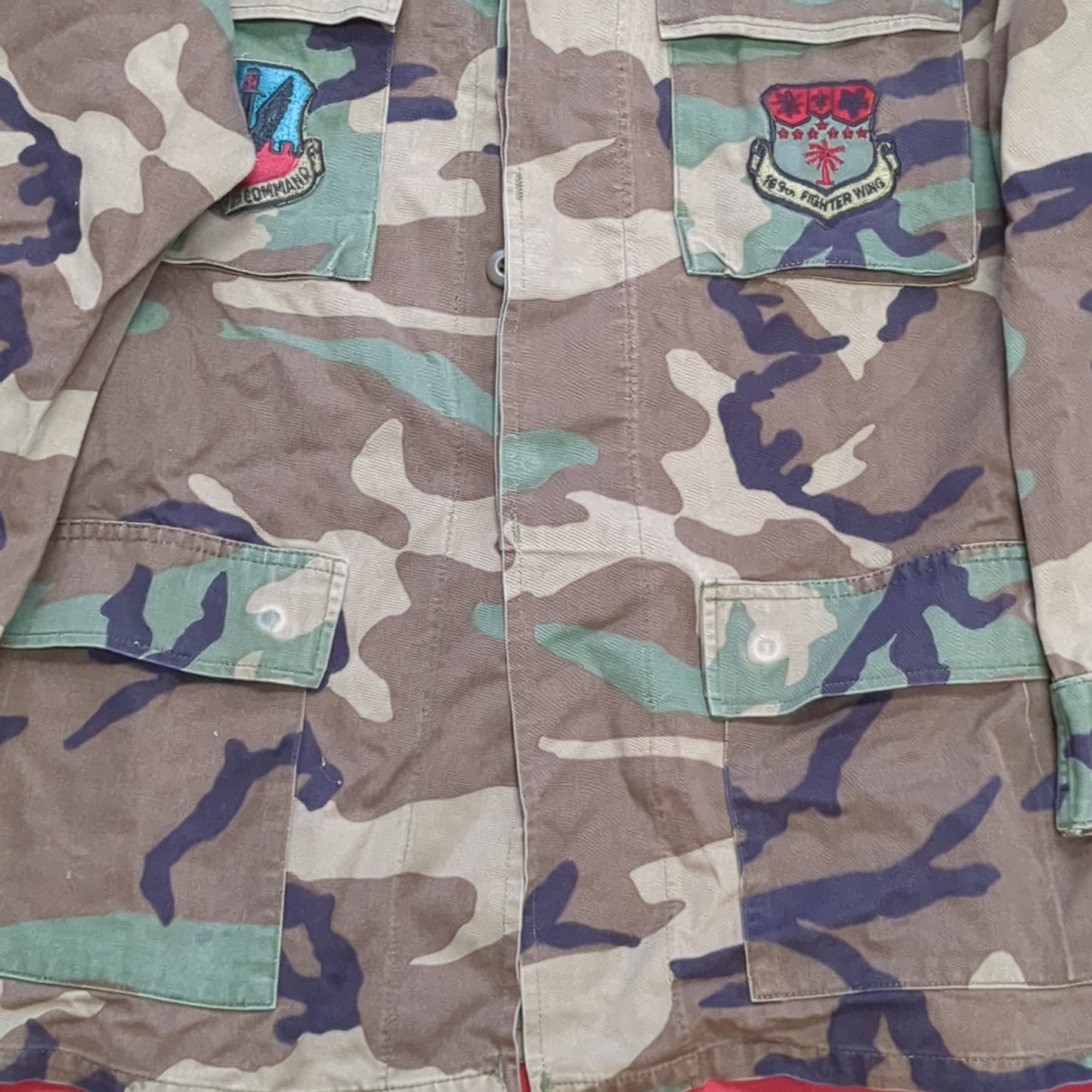 US Air Force Medium Long BDU Woodland Top Jacket Good Condition (DC01-i)