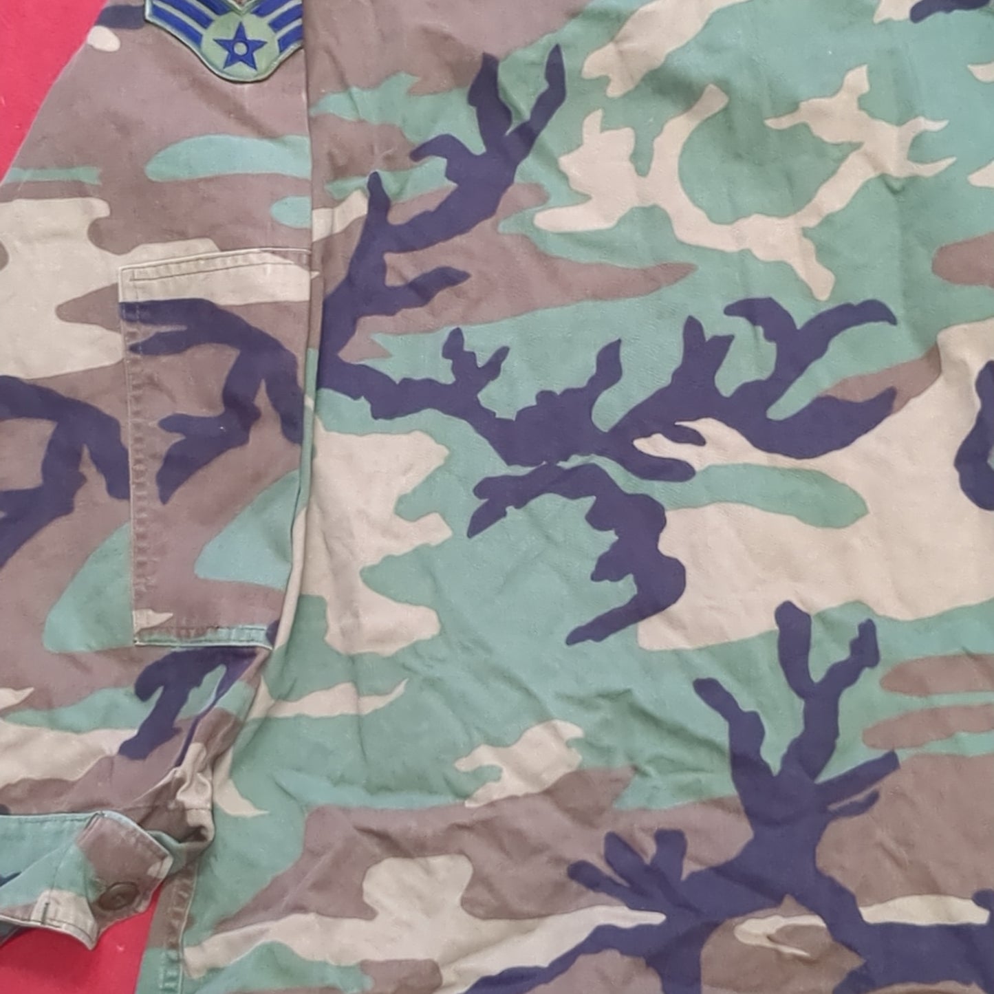 US Air Force Medium Long BDU Woodland Top Jacket Good Condition (DC01-i)