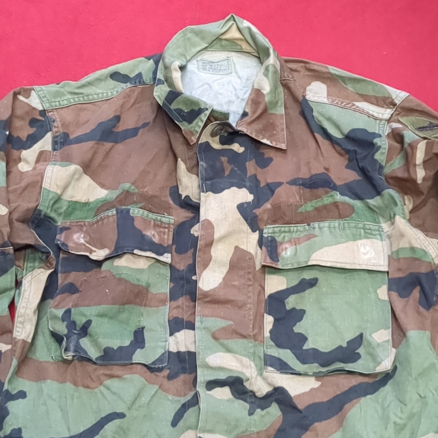 US Army Small Regular BDU Woodland Cold Weather Top Jacket Good Condition (a03 DC01-C)