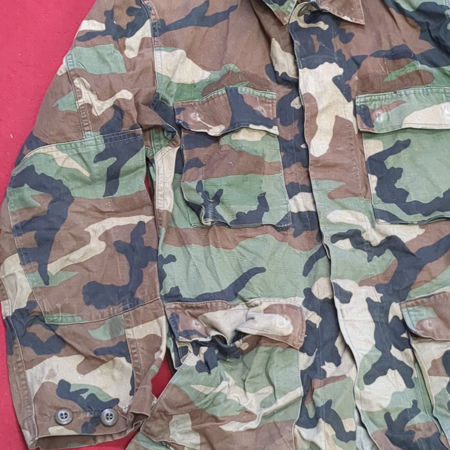 US Army Small Regular BDU Woodland Cold Weather Top Jacket Good Condition (a03 DC01-C)
