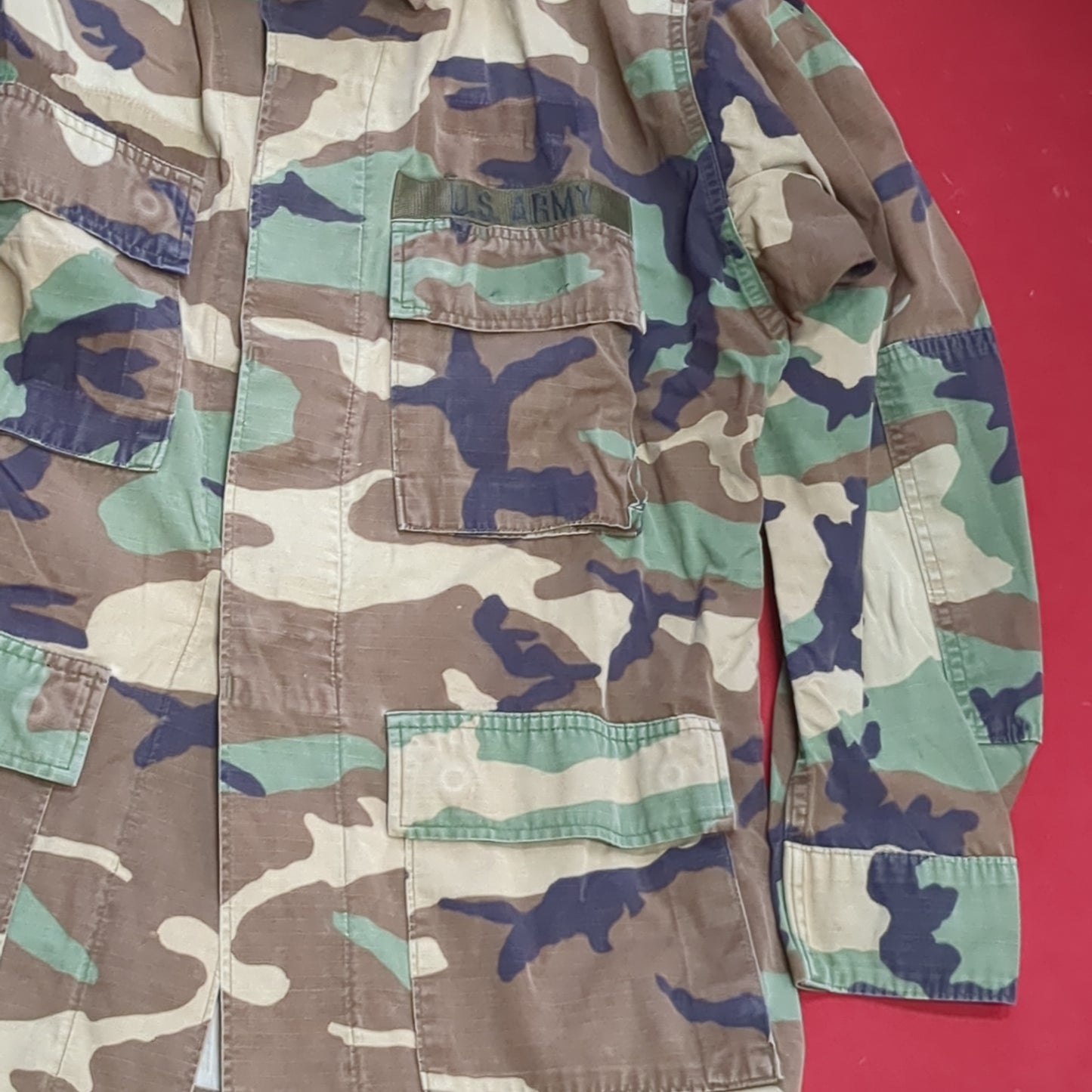 US Army Medium Regular BDU Woodland Top Jacket Good Condition (a10 DC4-s)