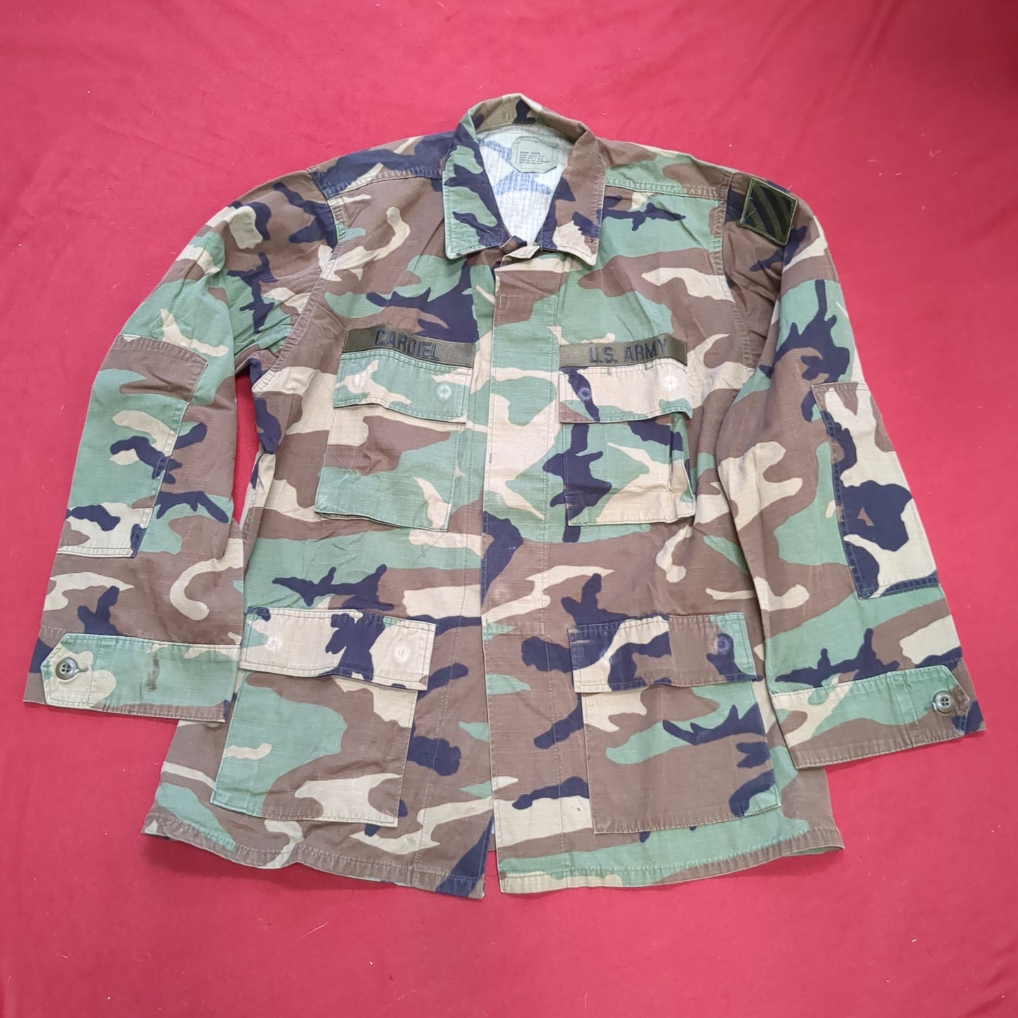 US Army Medium Regular BDU Woodland Top Jacket Good Condition (a10 DC4-Q)