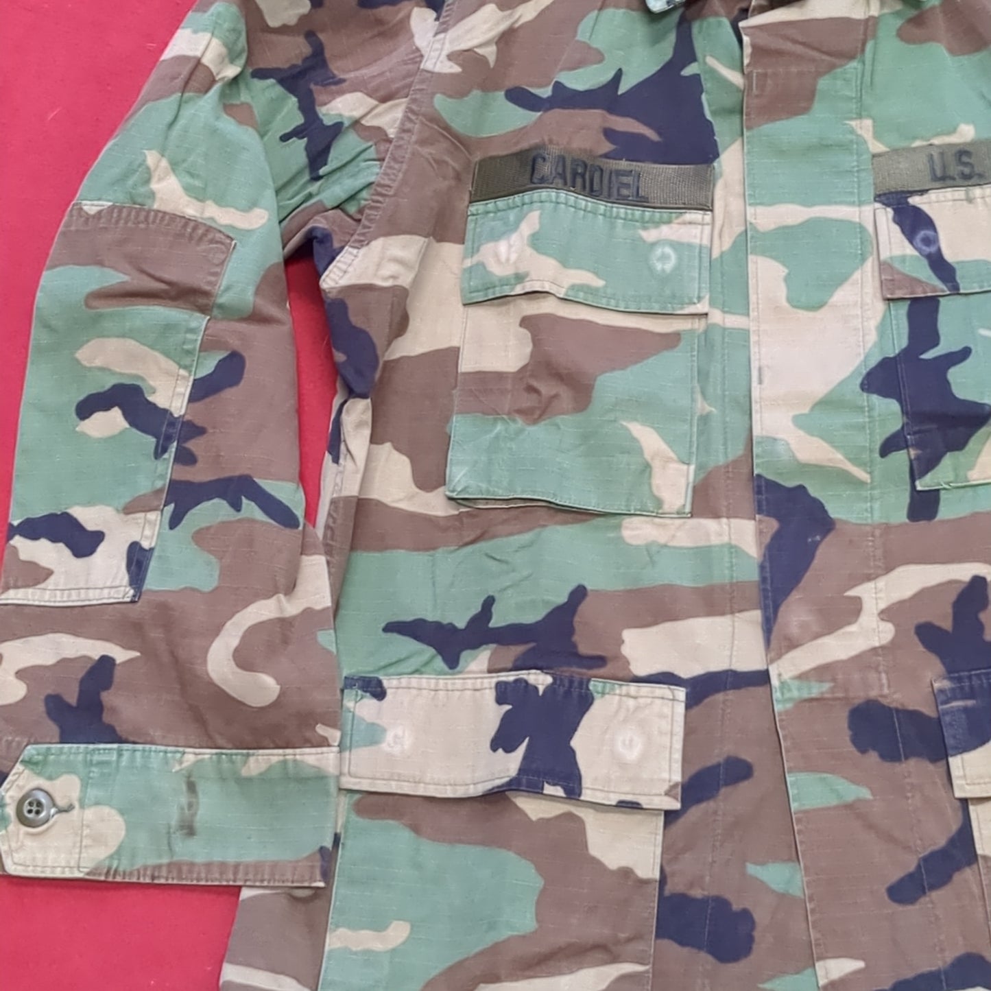 US Army Medium Regular BDU Woodland Top Jacket Good Condition (a10 DC4-Q)