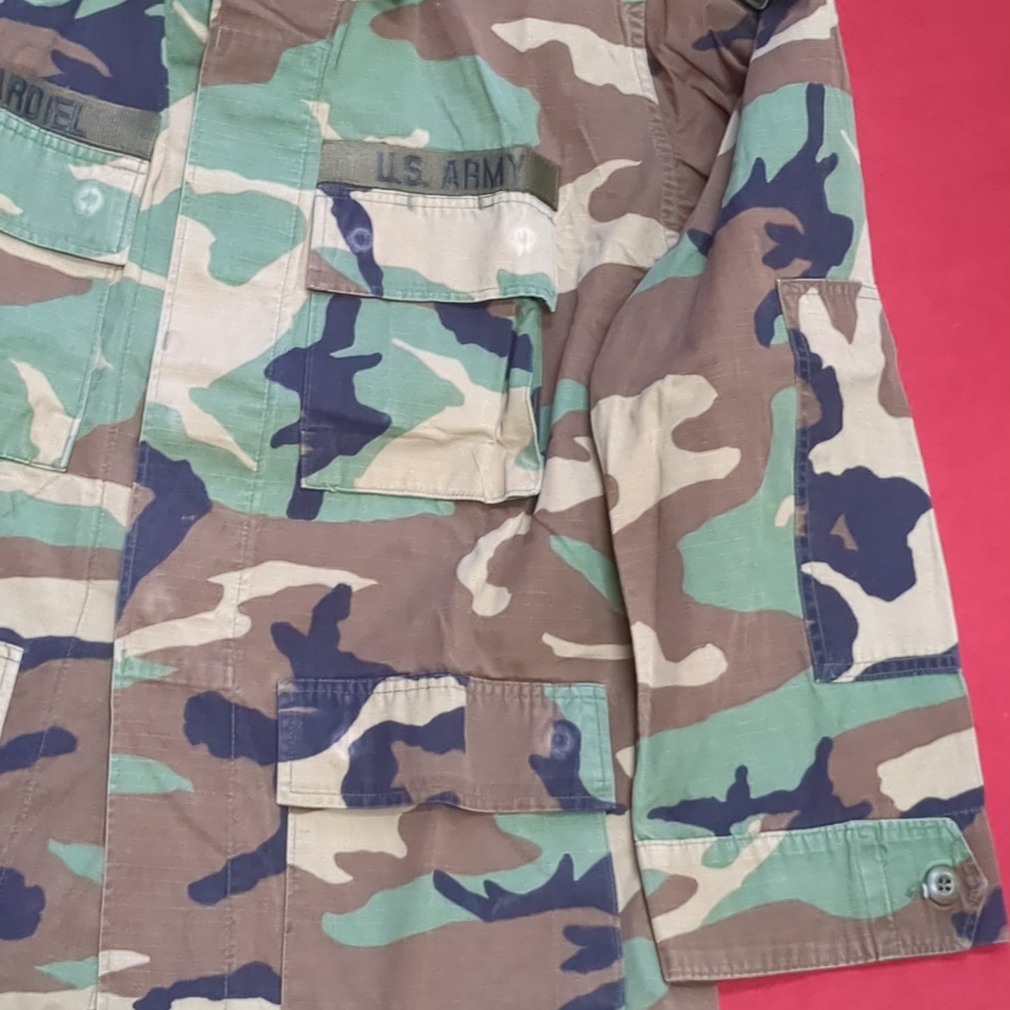 US Army Medium Regular BDU Woodland Top Jacket Good Condition (a10 DC4-Q)
