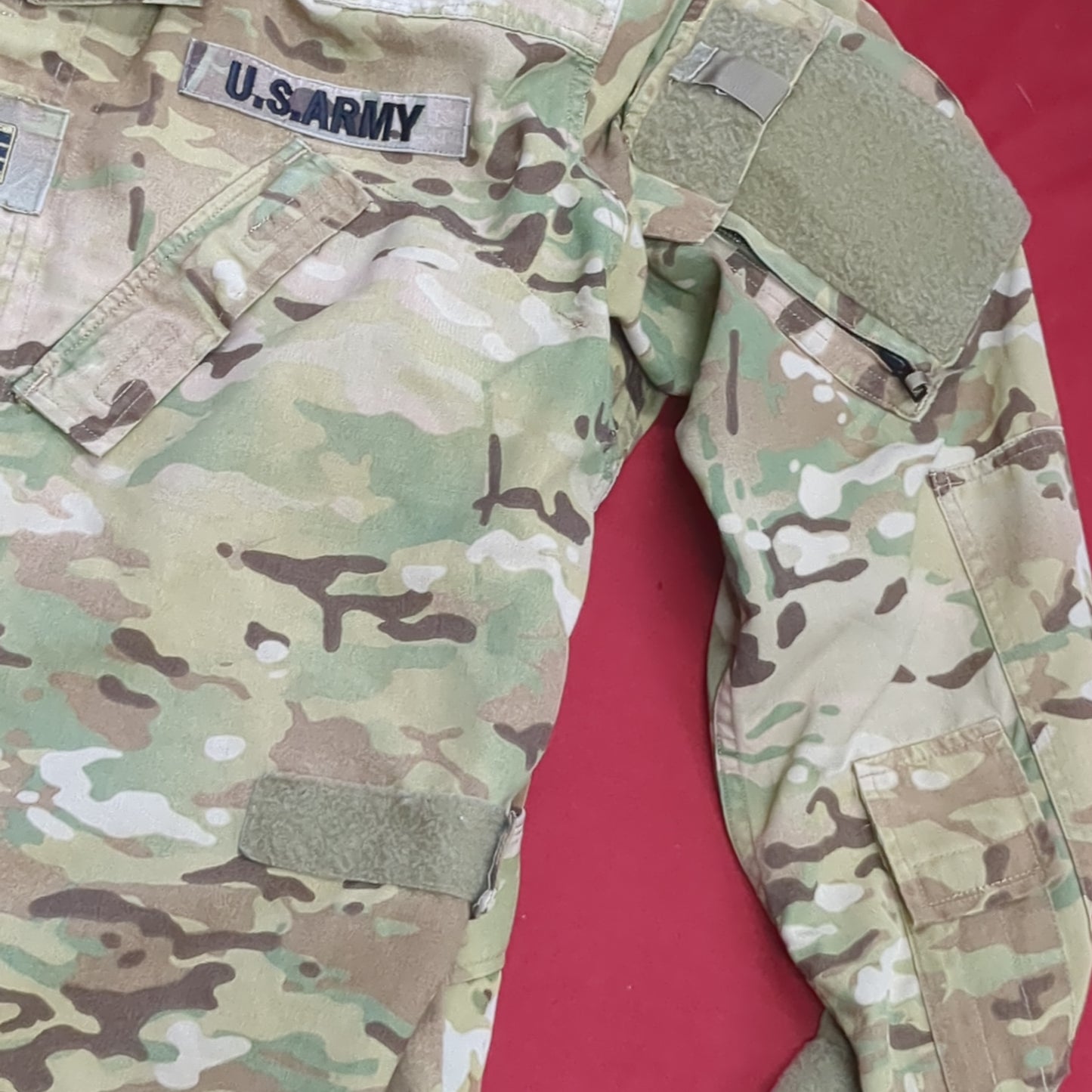 SET of US Army Flight Large Short Combat Aircrew Uniform Top Pants OCP Multicam Good Condition (ocp3- fa17-SEP52)