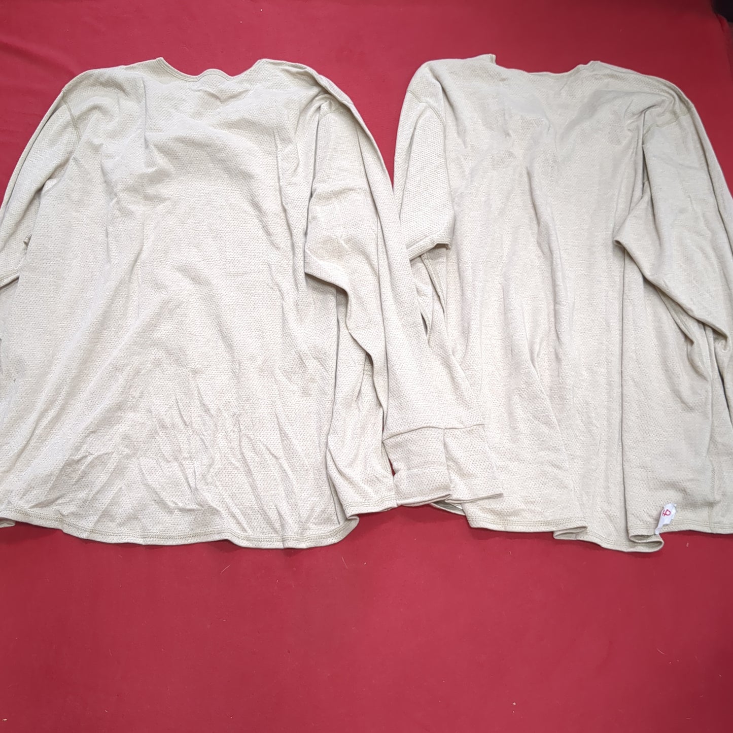 Set of 2 - Peckham Large Short Long Sleeve Sand Undershirts Flame Resistant Base Layer Used (eb08-YLU176)
