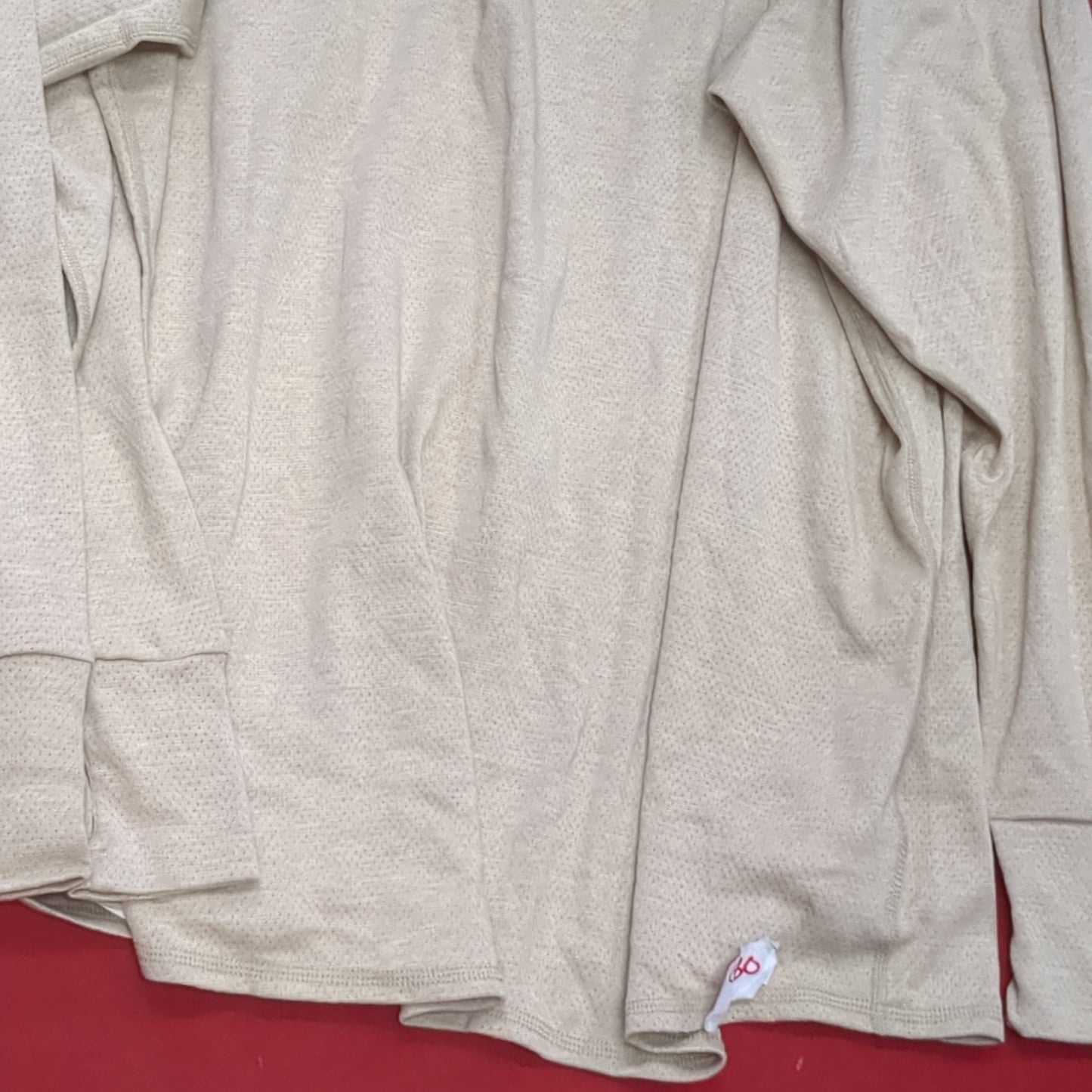Set of 2 - Peckham Large Short Long Sleeve Sand Undershirts Flame Resistant Base Layer Used (eb08-YLU176)