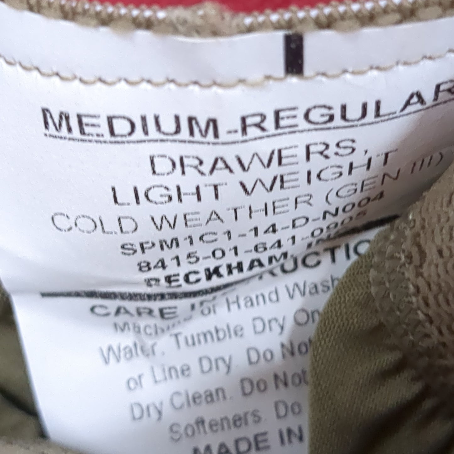 US Army Coyote Medium Regular Silks Gen III Level 1 Cold Weather Pants Bottom (fa07-MH390)