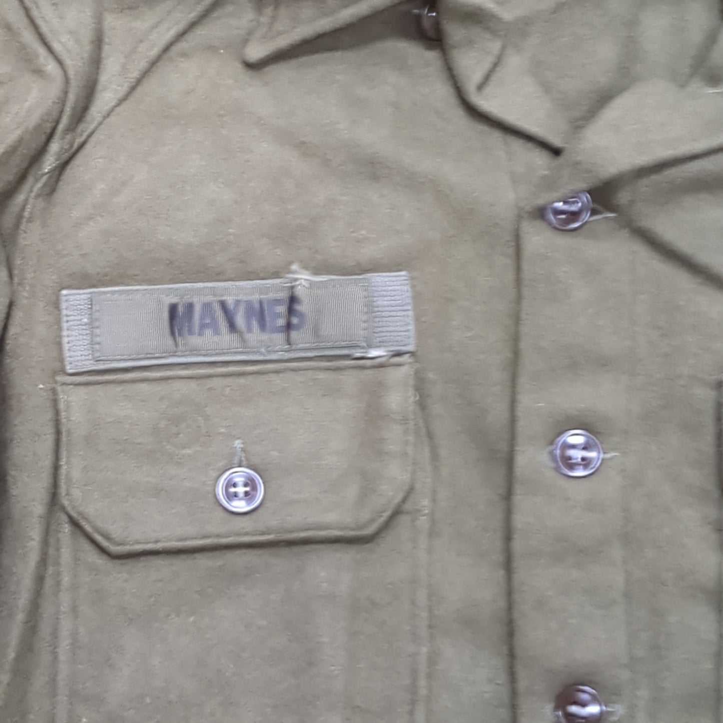 Korean War OD OG 1950s Wool Jacket Good Condition (aa15-1)