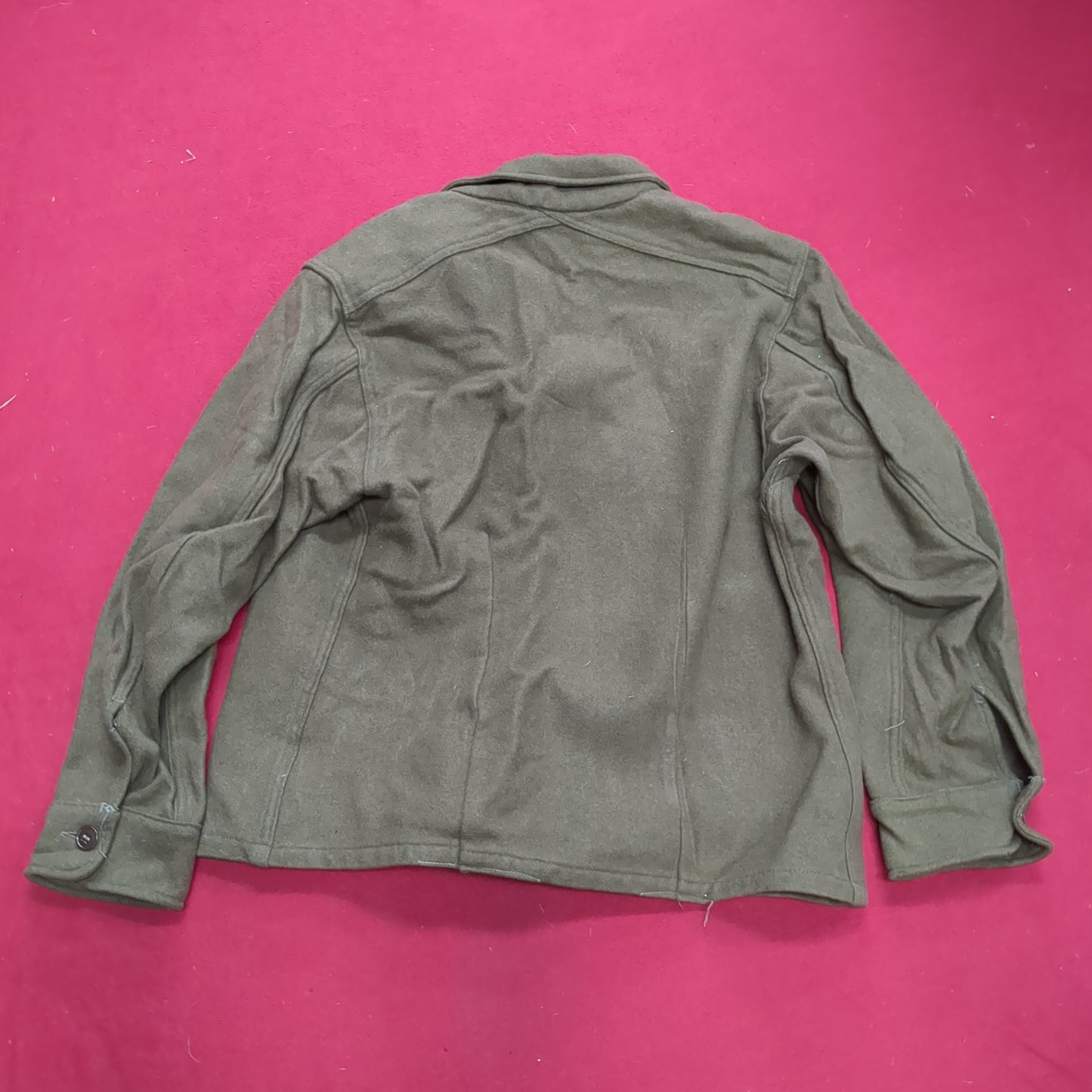 Korean War OD OG 1950s Wool Jacket Good Condition (aa15-1)