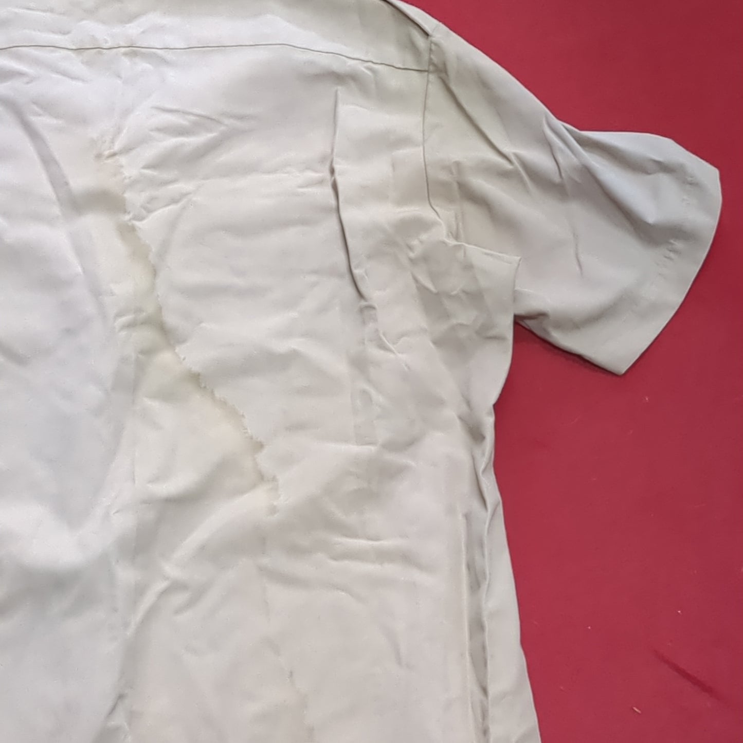 Vintage 1970s US Army Men's Uniform Large Tan Fine Silver Short-Sleeve Shirt Excellent Condition (02g CW- ea04-4)