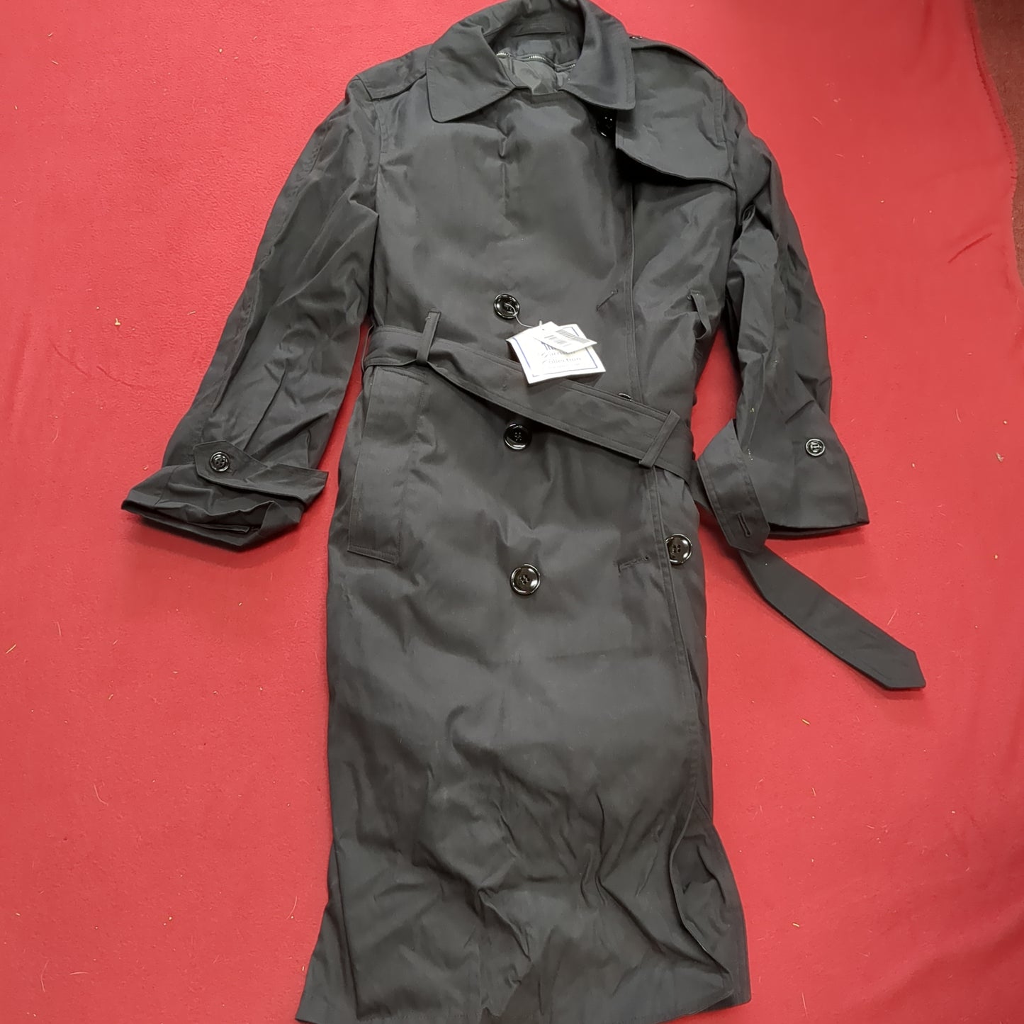 NWT US Army Army Female 12 Short All-Weather Black Overcoat ASU Black Excellent Condition (BA07-6)