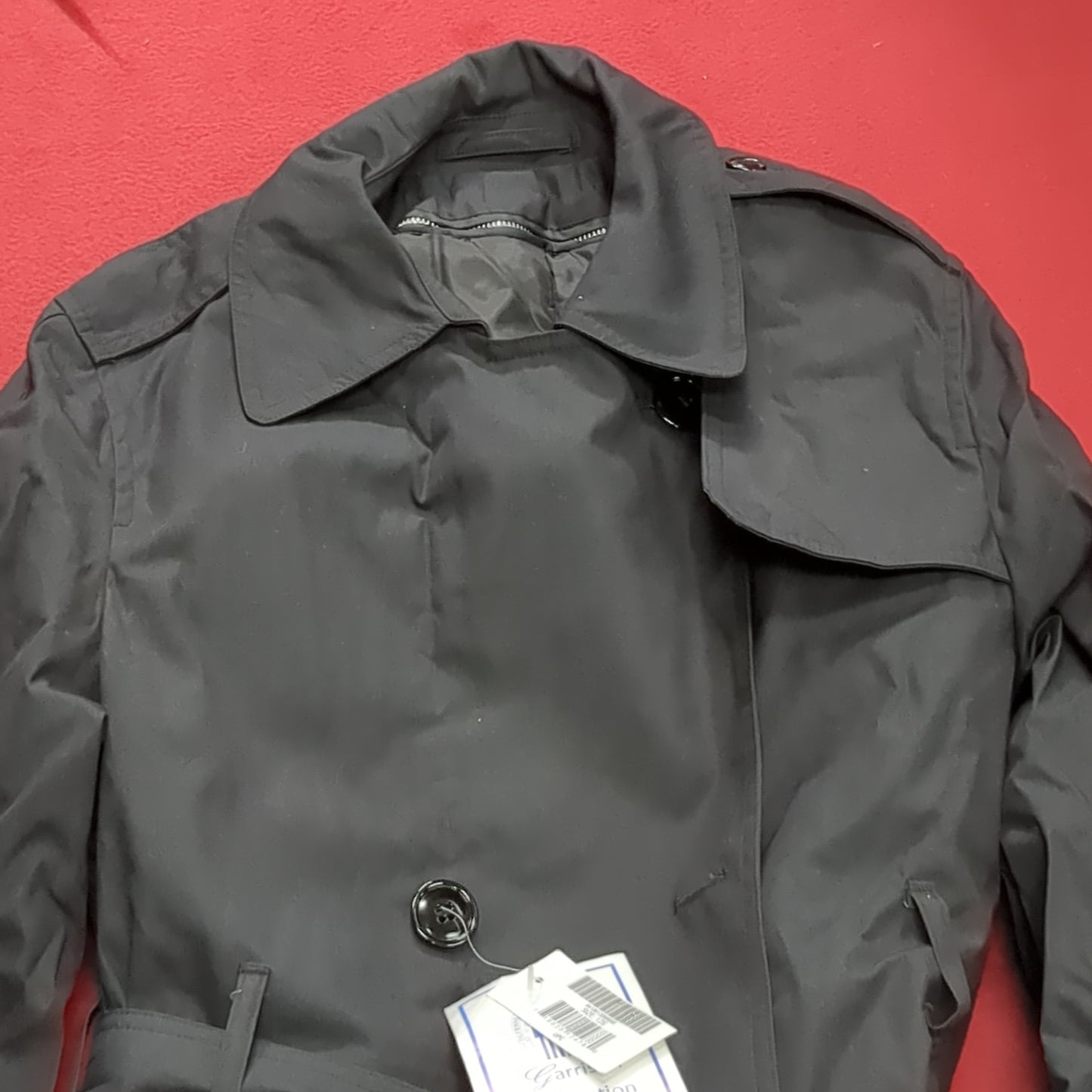 NWT US Army Army Female 12 Short All-Weather Black Overcoat ASU Black Excellent Condition (BA07-6)