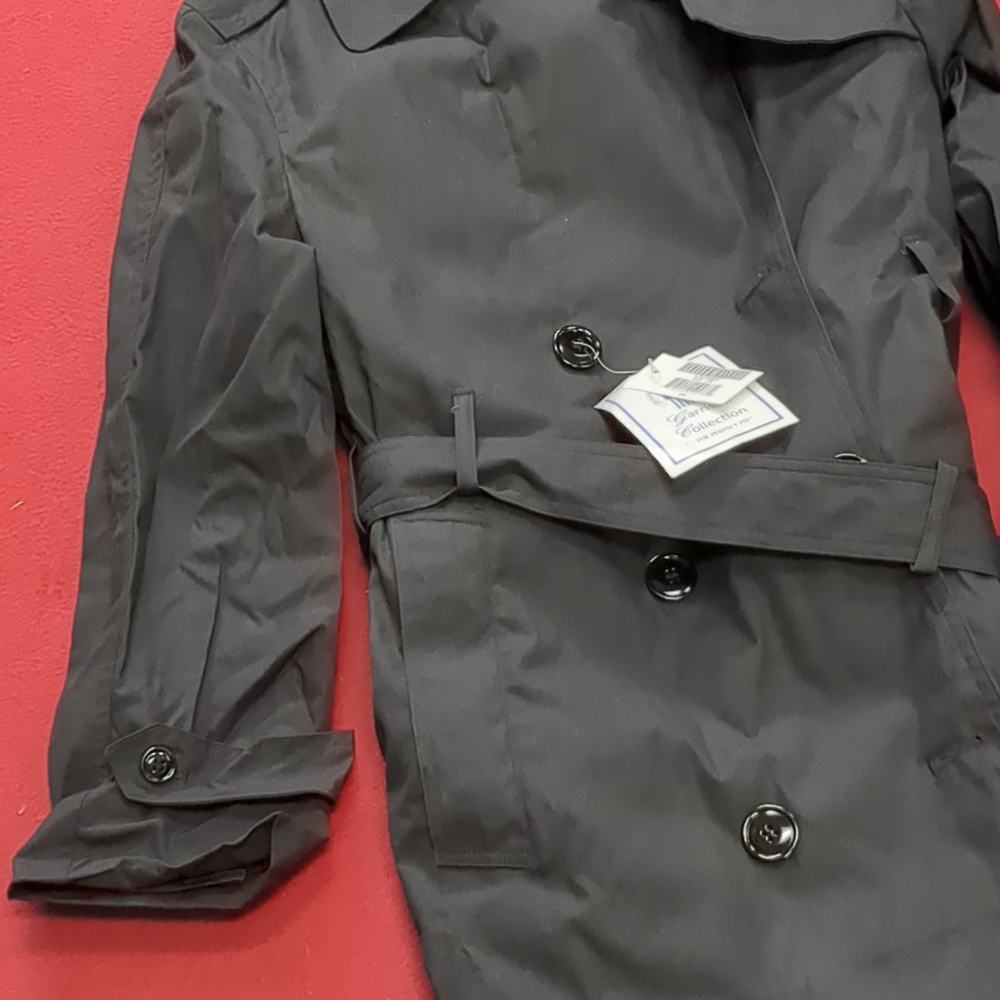 NWT US Army Army Female 12 Short All-Weather Black Overcoat ASU Black Excellent Condition (BA07-6)