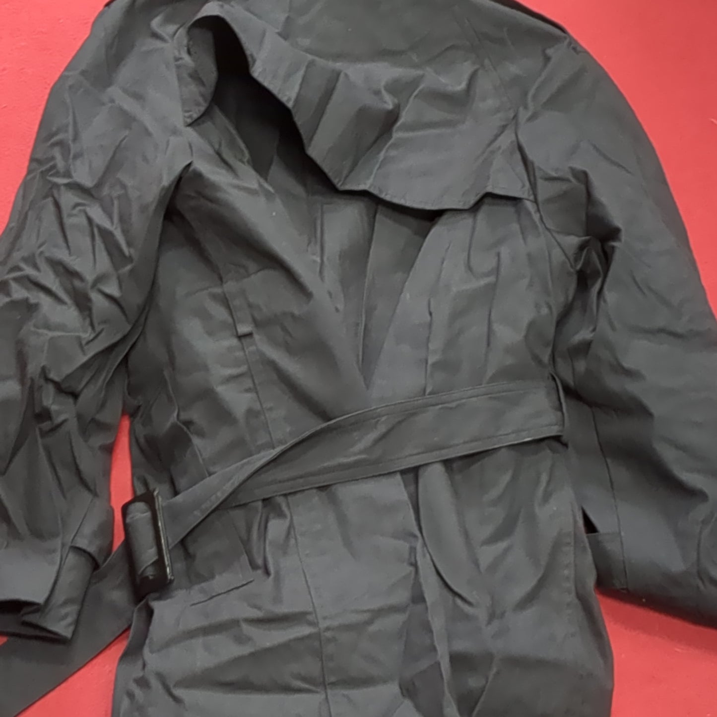 NWT US Army Army Female 12 Short All-Weather Black Overcoat ASU Black Excellent Condition (BA07-6)