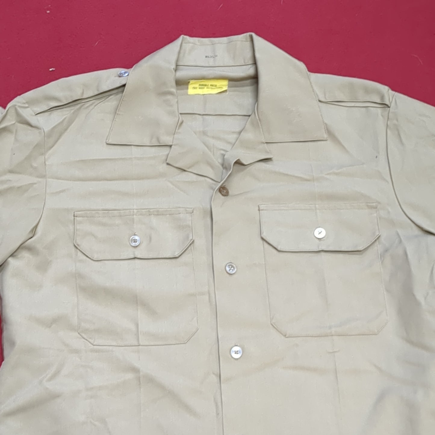 Vintage 1972 US Army Men's Uniform Medium Tan 445 Short-Sleeve Shirt Excellent condition (02g CW- ea04-3)