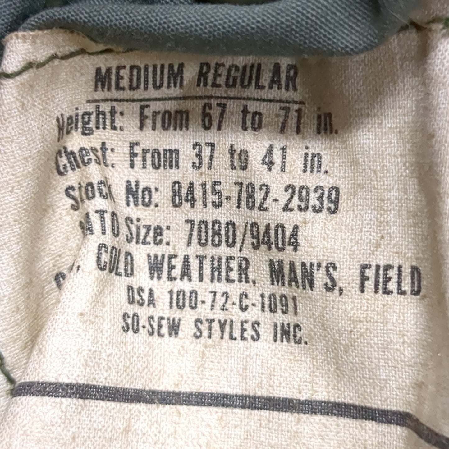 Vietnam Era '72 US Army Medium Regular Man's Field Coat Excellent Condition (aa15-14)