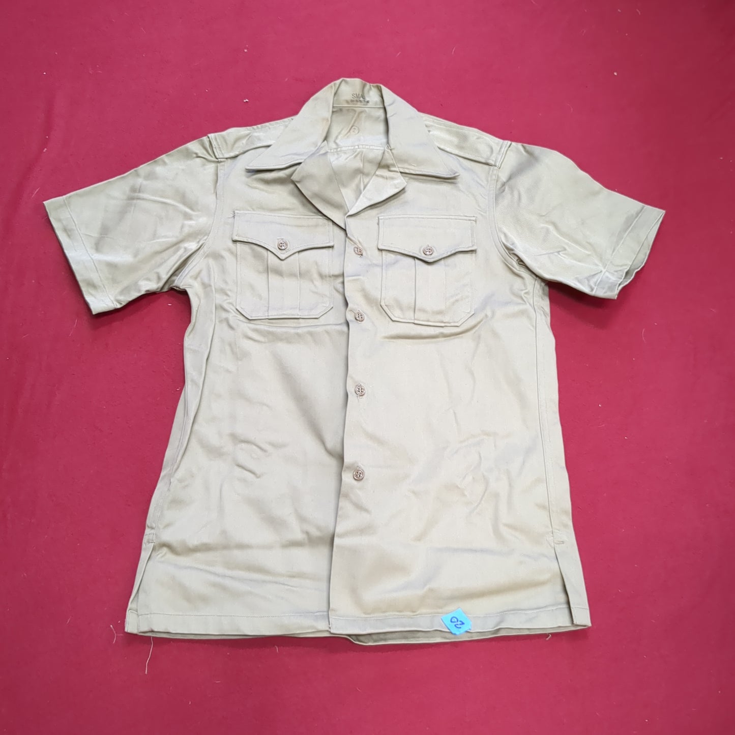 Vietnam Era US Army Men's Small U.T. 4.2oz Tan Short-Sleeve Shirt Used (04g 25g-20)