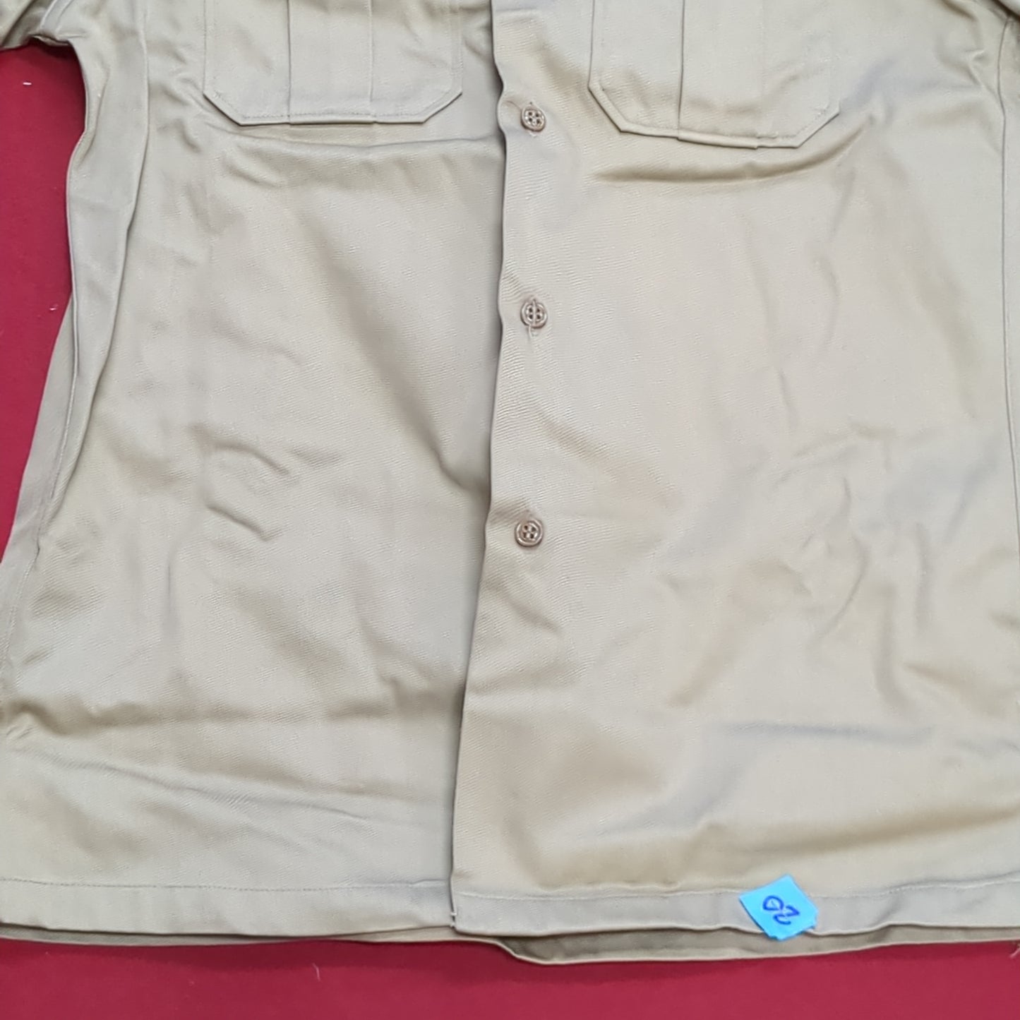Vietnam Era US Army Men's Small U.T. 4.2oz Tan Short-Sleeve Shirt Used (04g 25g-20)