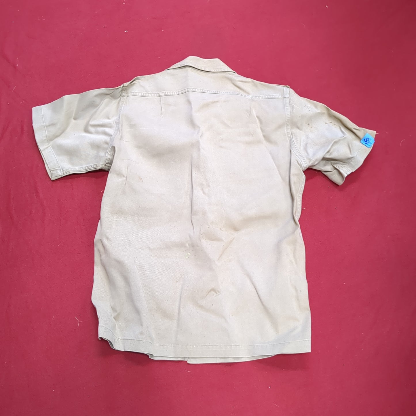 Vietnam Era US Army Men's Small Tan 445 Short-Sleeve Shirt Used (04g 25g-15)