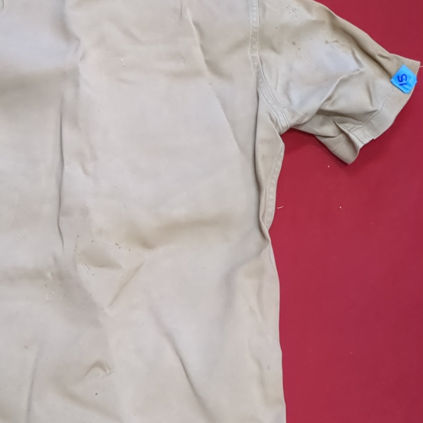 Vietnam Era US Army Men's Small Tan 445 Short-Sleeve Shirt Used (04g 25g-15)