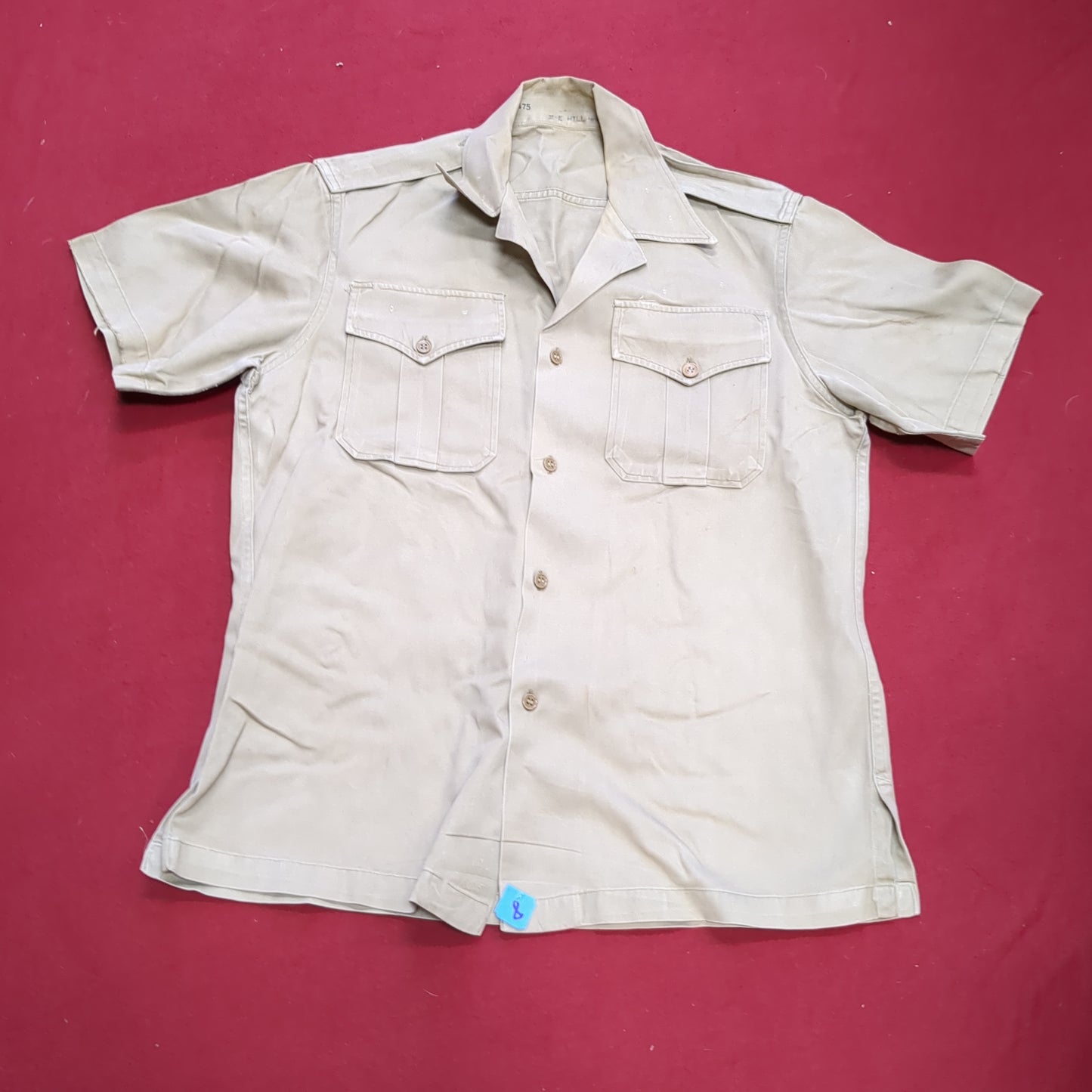 Vintage Vietnam US Army Medium Men's Uniform Tan 445 Short-Sleeve Shirt Good Condition (aa15-8)