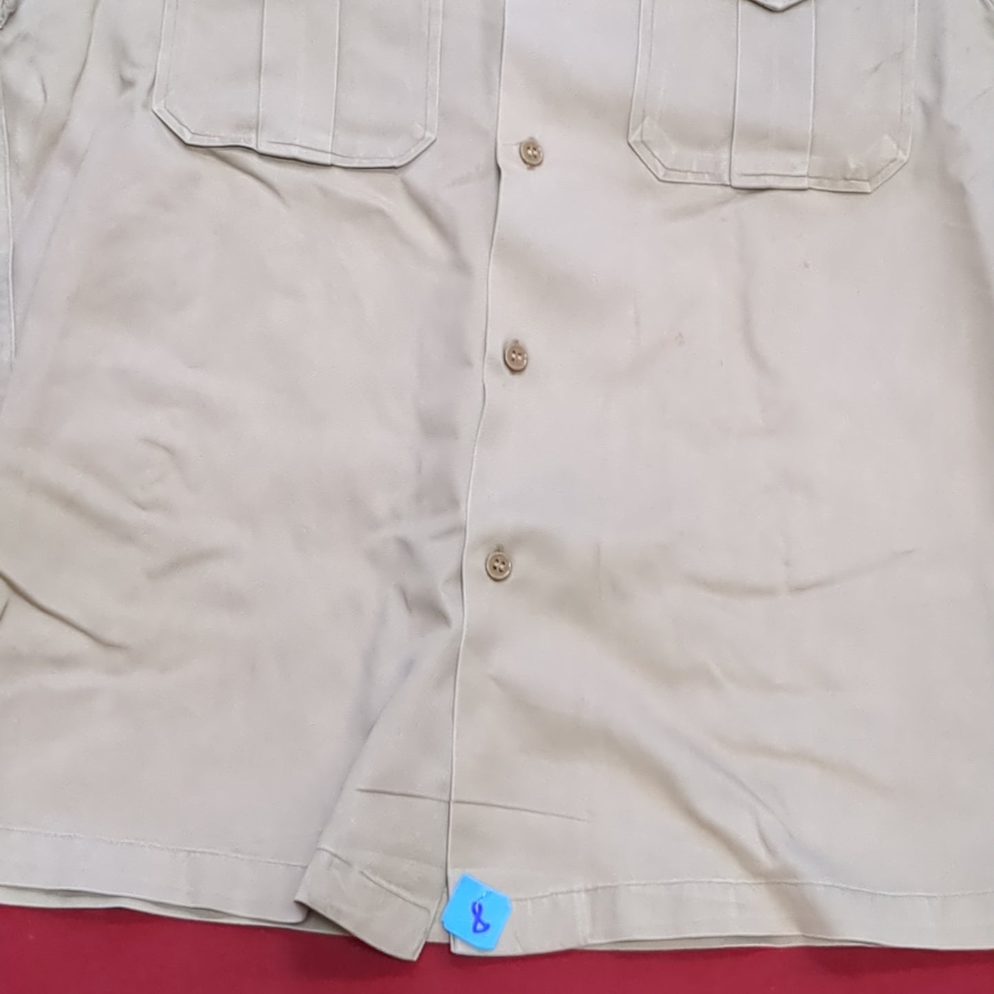 Vintage Vietnam US Army Medium Men's Uniform Tan 445 Short-Sleeve Shirt Good Condition (aa15-8)