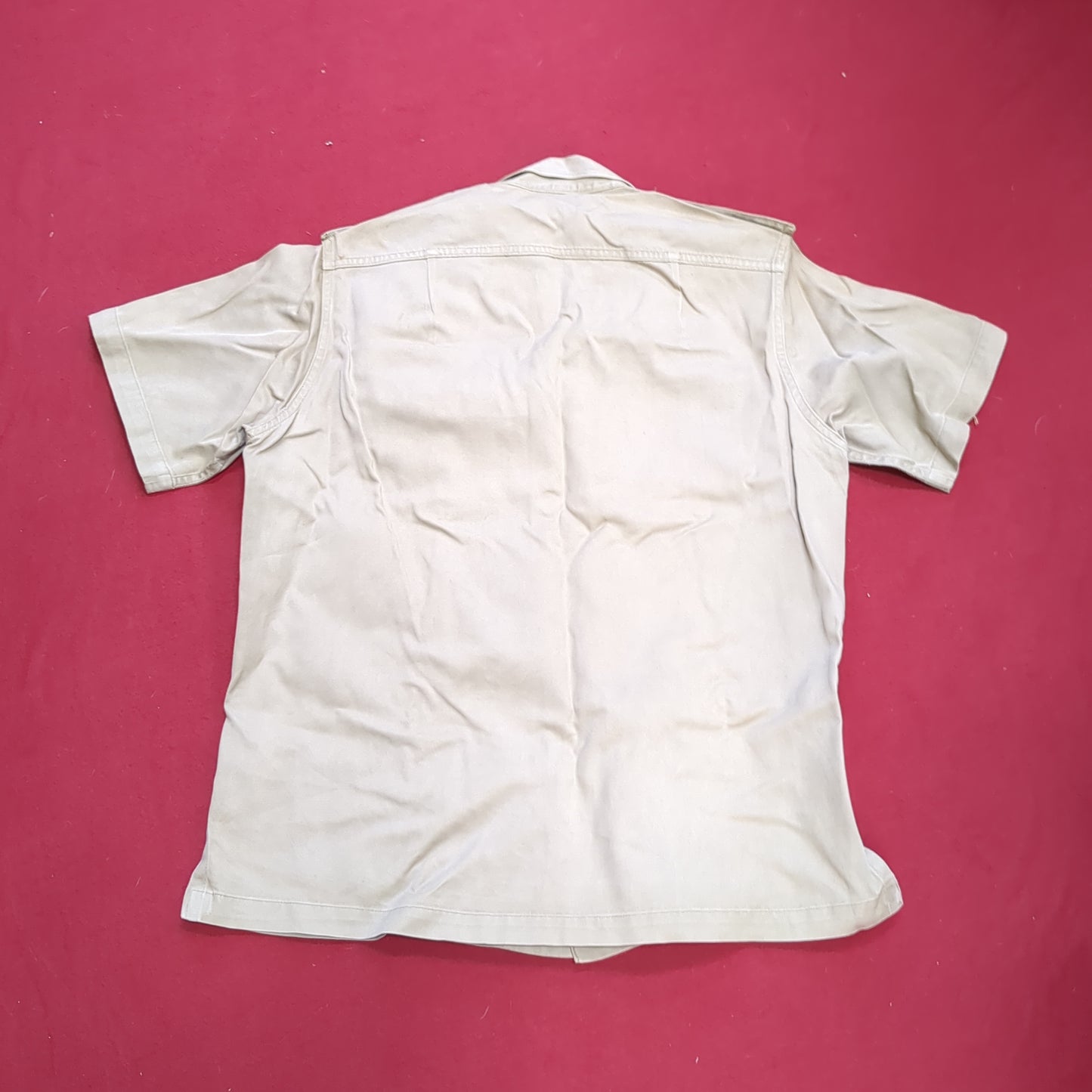Vintage Vietnam US Army Medium Men's Uniform Tan 445 Short-Sleeve Shirt Good Condition (aa15-8)