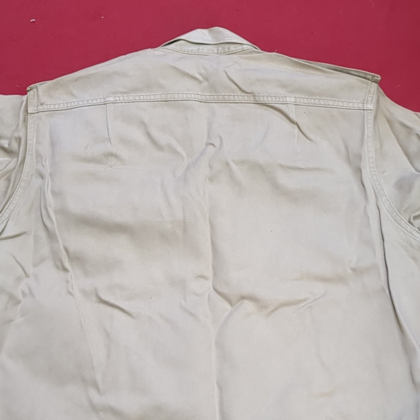 Vintage Vietnam US Army Medium Men's Uniform Tan 445 Short-Sleeve Shirt Good Condition (aa15-8)